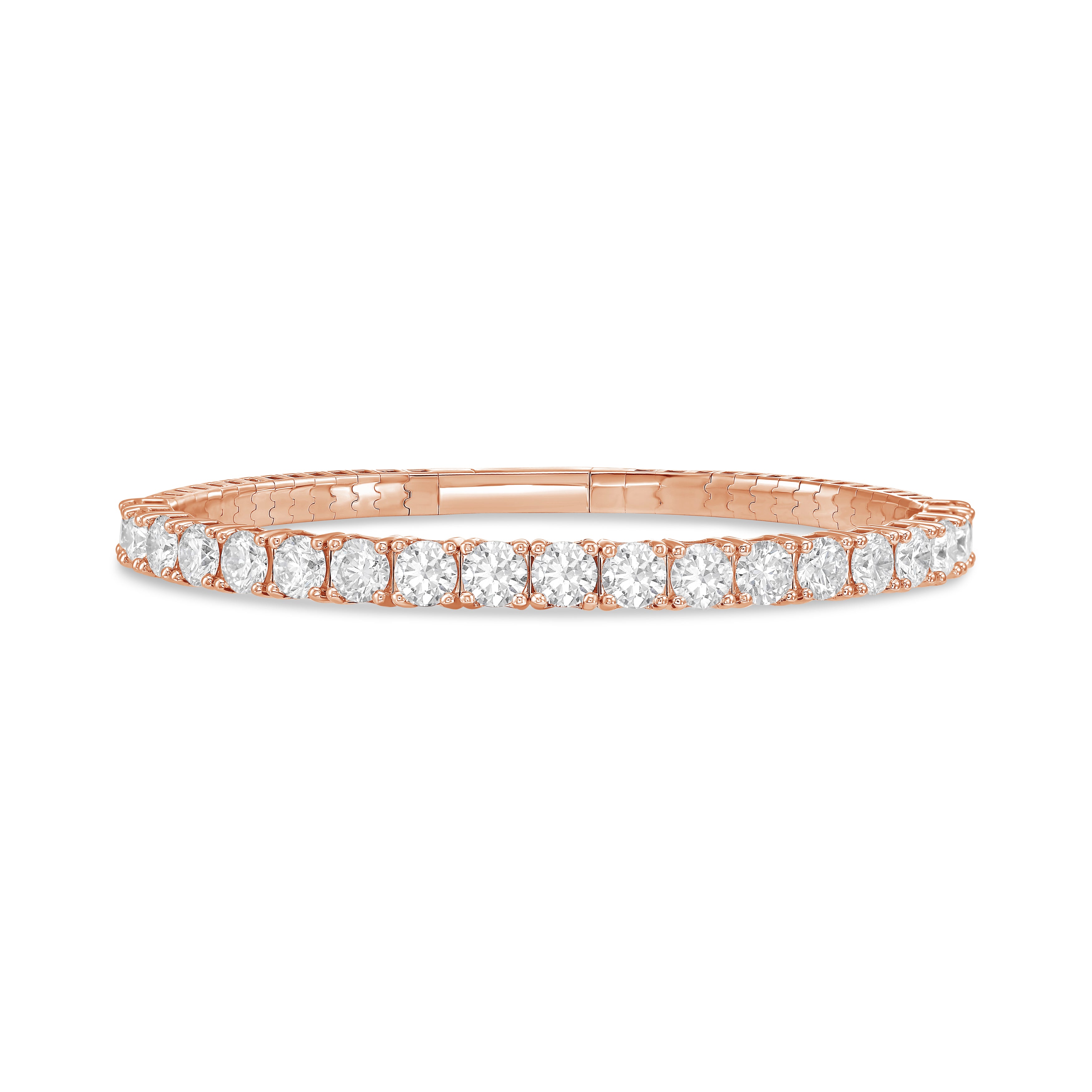 Lab Grown Round Diamond Halfway Flex Bangle