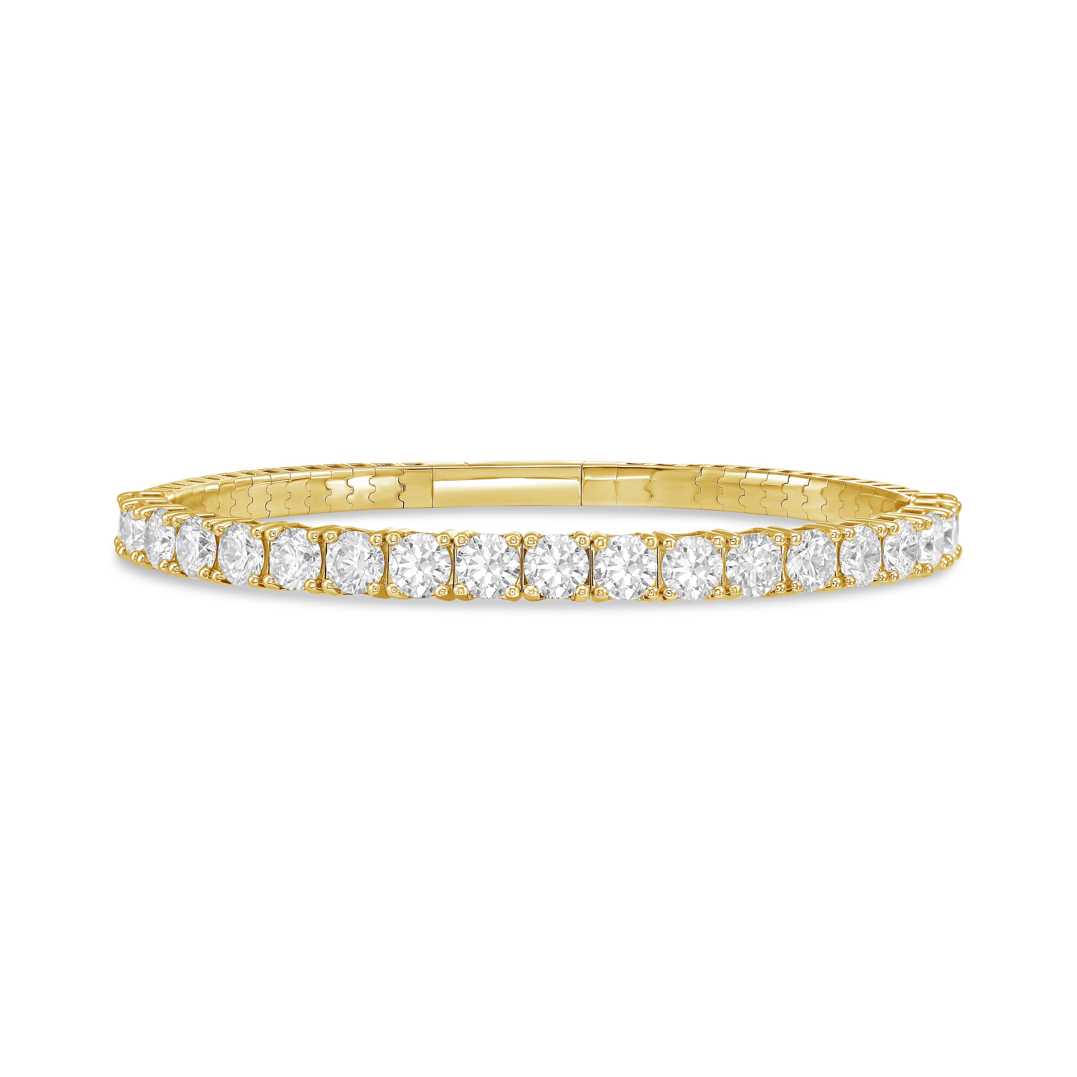 Lab Grown Round Diamond Halfway Flex Bangle