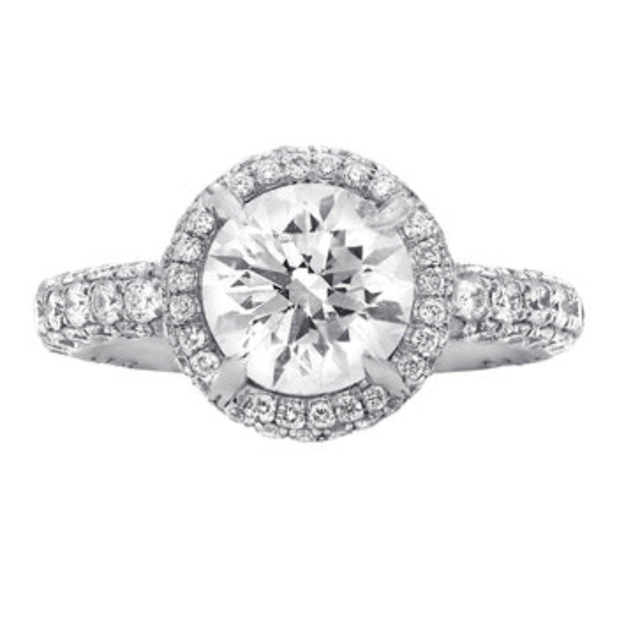 1.70ct Round Halo Diamond Engagement Ring