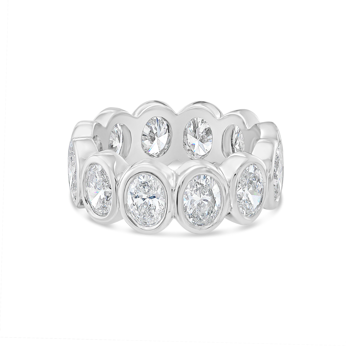 Lab Grown Oval Bezel Eternity Ring