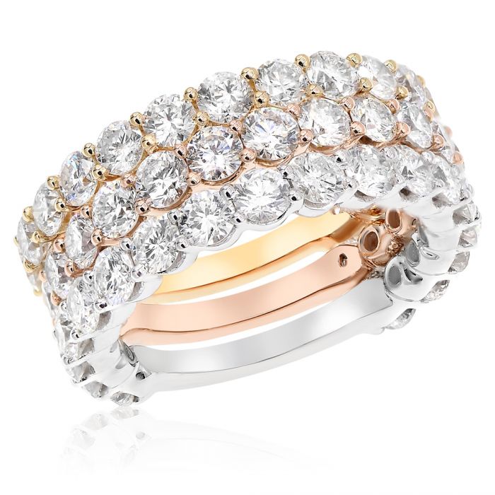 Triple Tone Diamond Ring