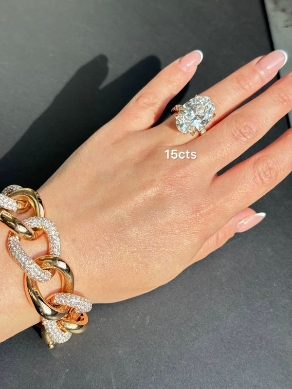 Lab Grown Oval Pave Ring