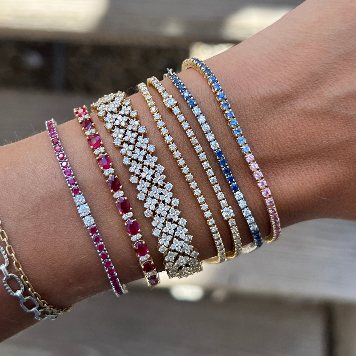 Ruby & Diamond Tennis Bracelet