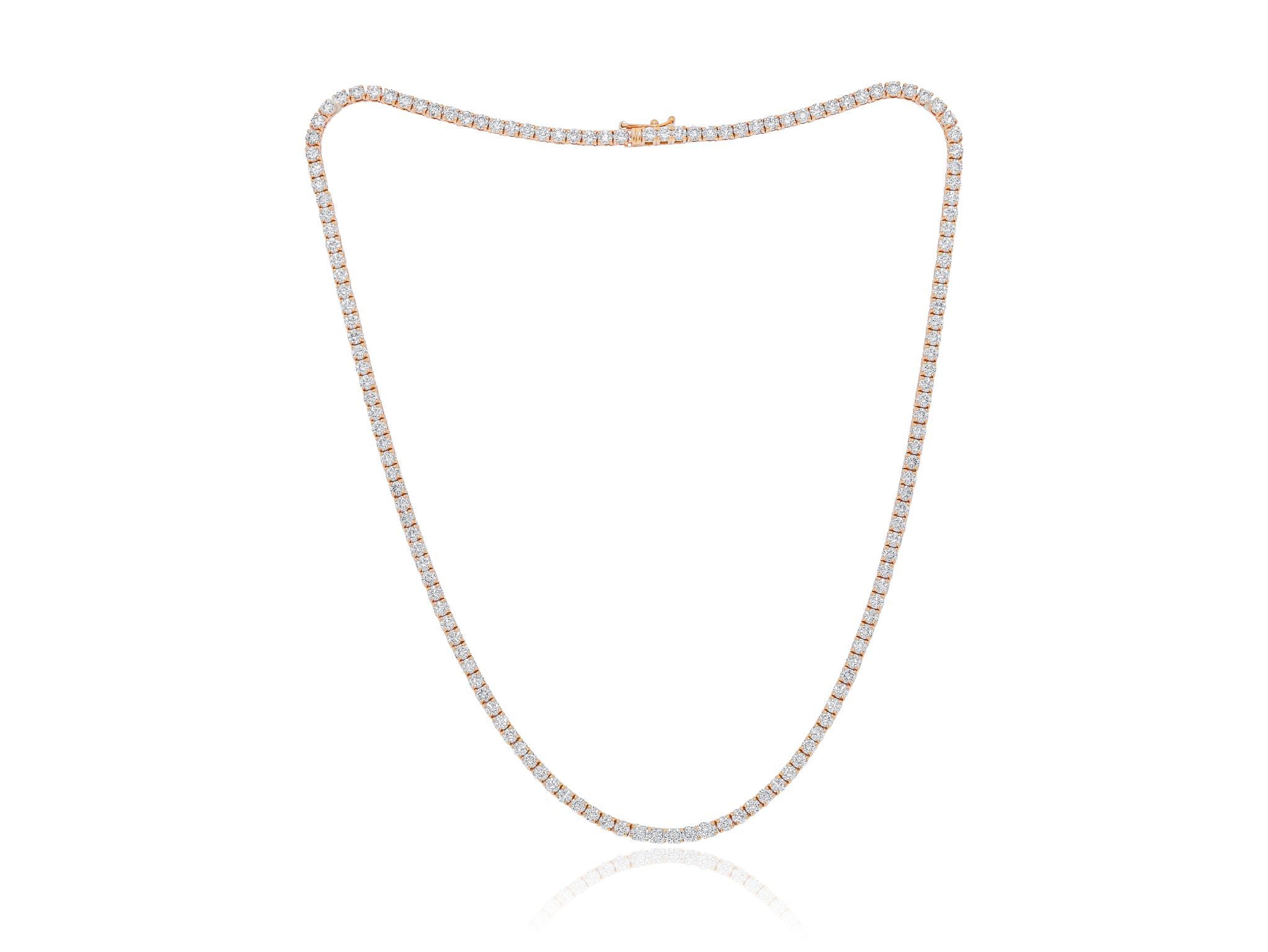 10.20cts Diamond Graduated Tennis Necklace