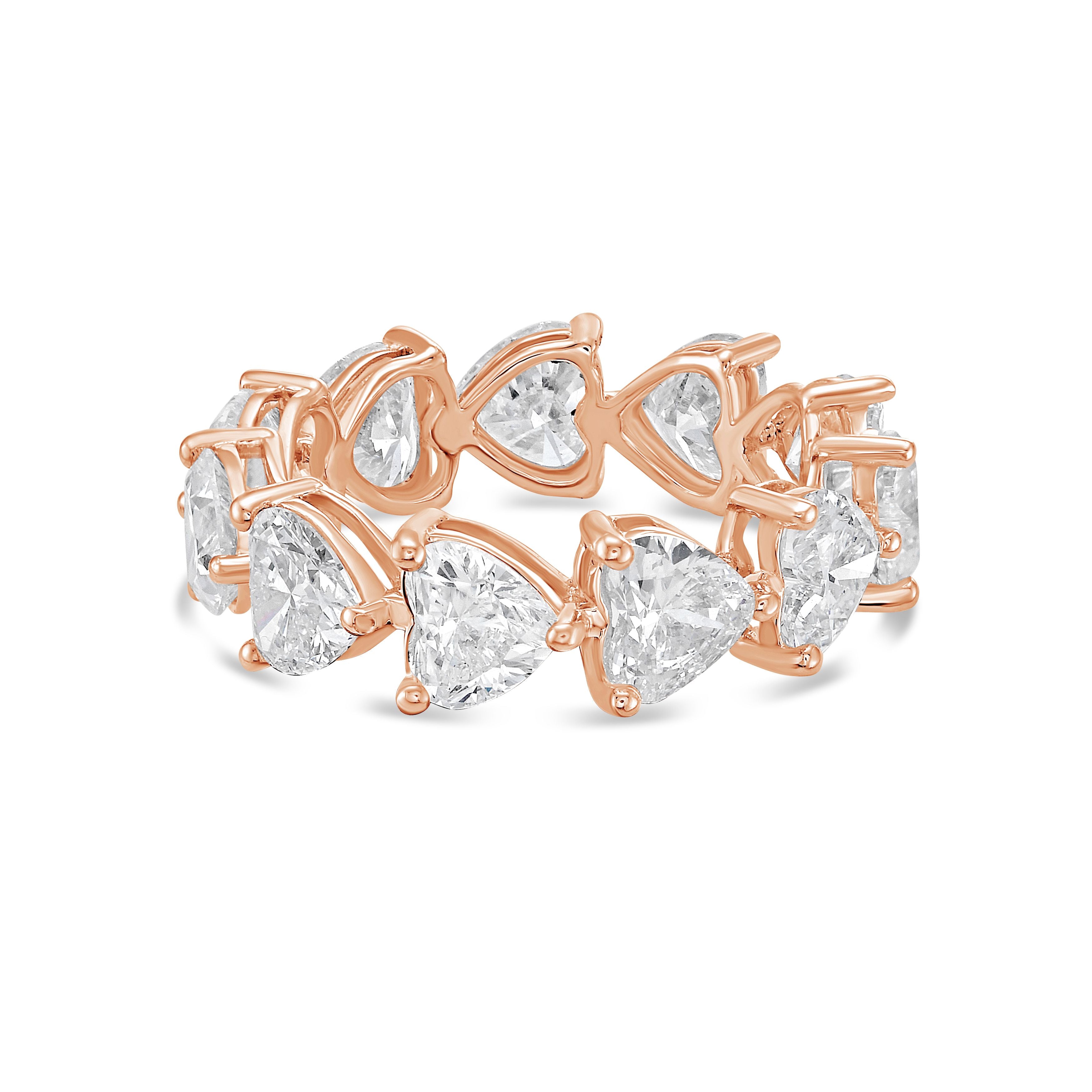 14K gold heart diamond ring, lab grown stones in shared prongs