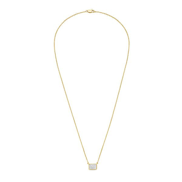 14K rose gold lab-grown radiant diamond pendant