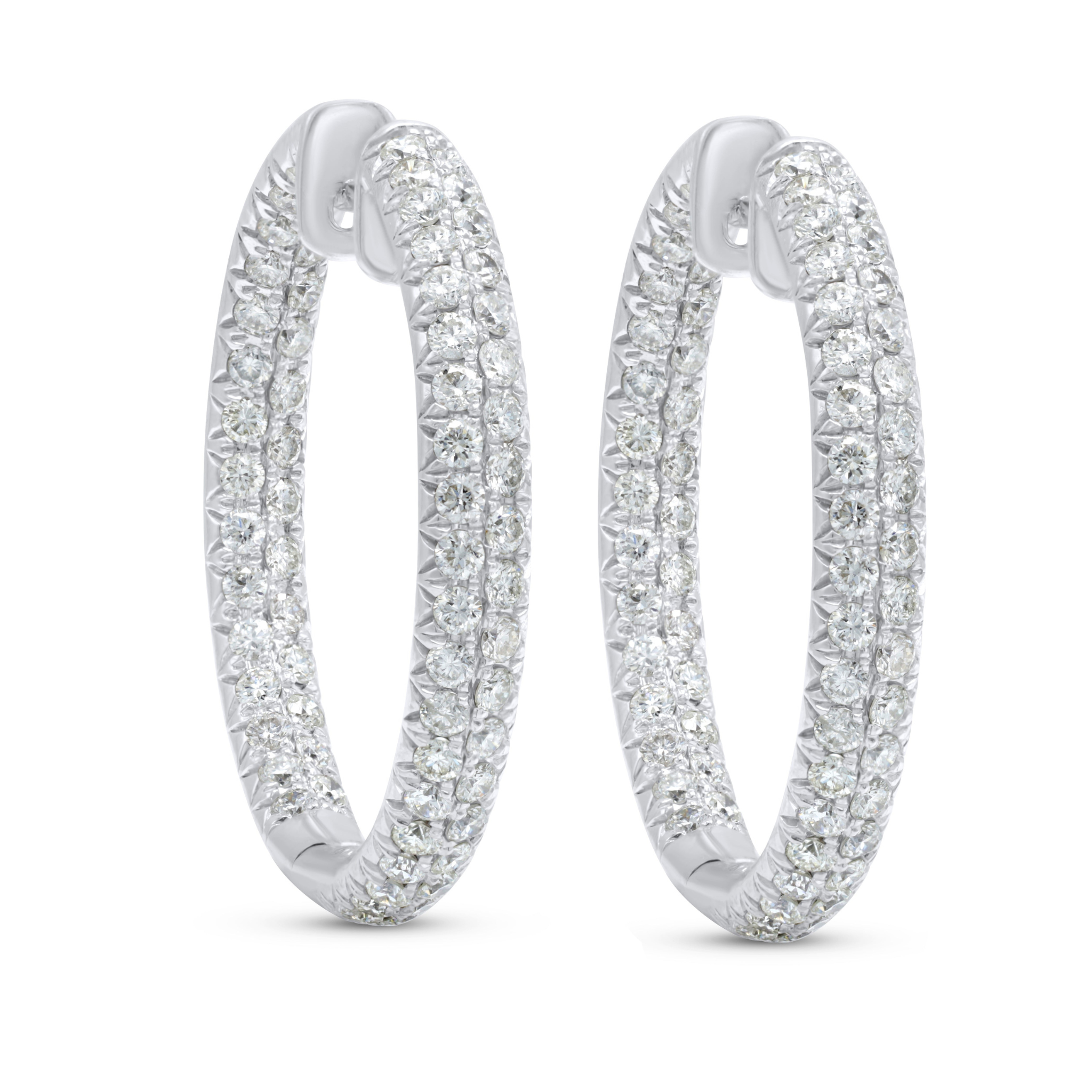 diamond hoop earrings, small