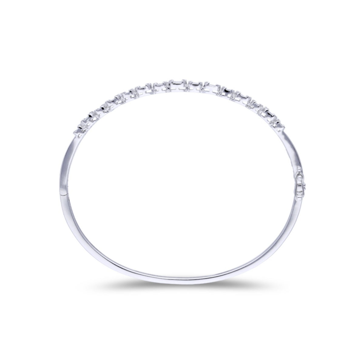 Round Baguette Diamond Bangle