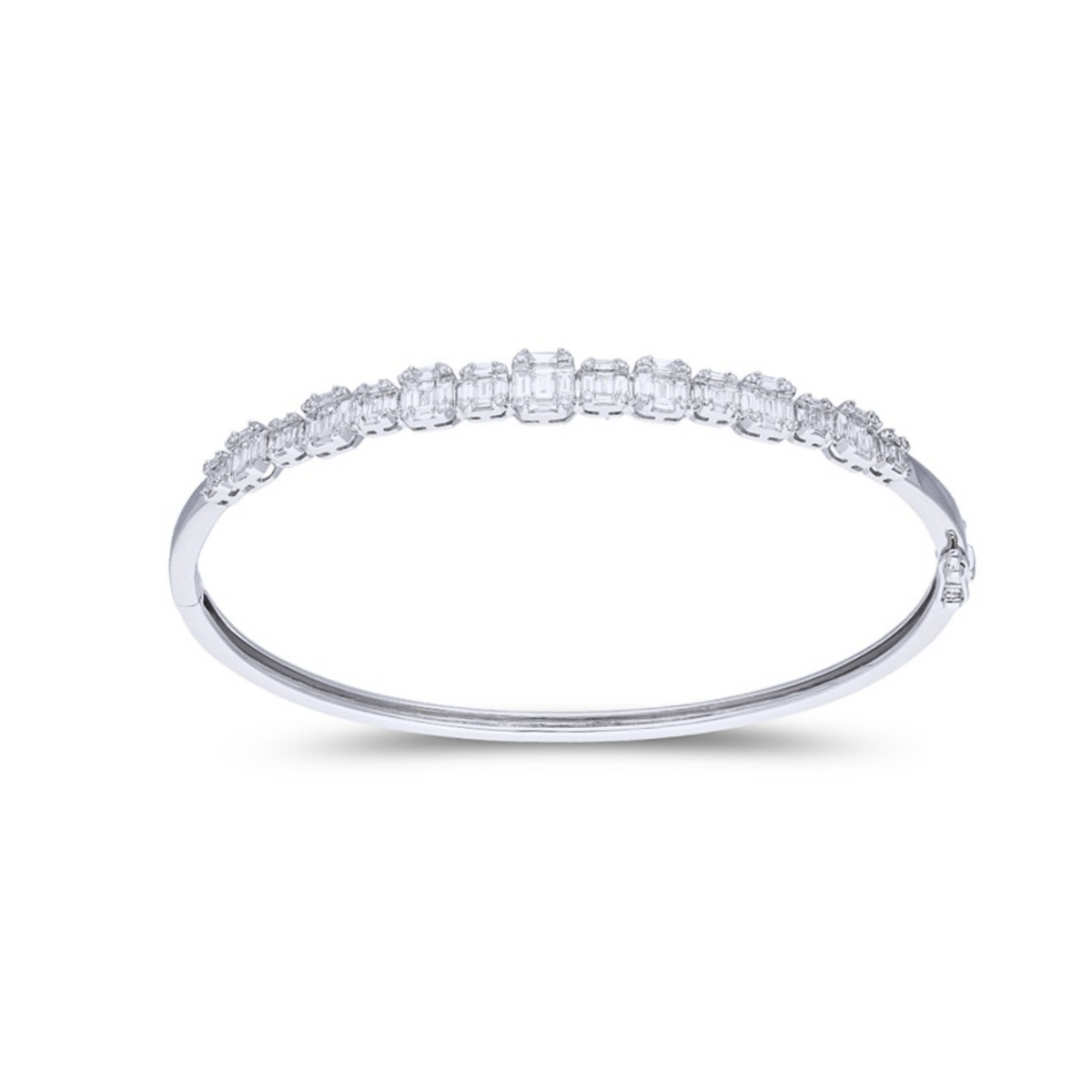 Round Baguette Diamond Bangle