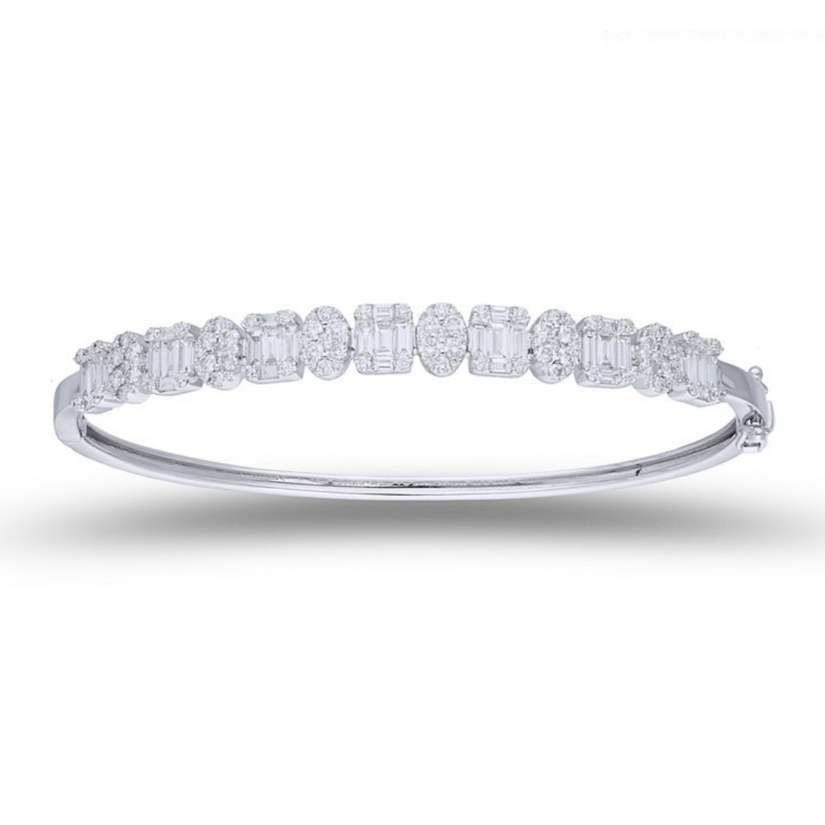Round Baguette Diamond Bangle