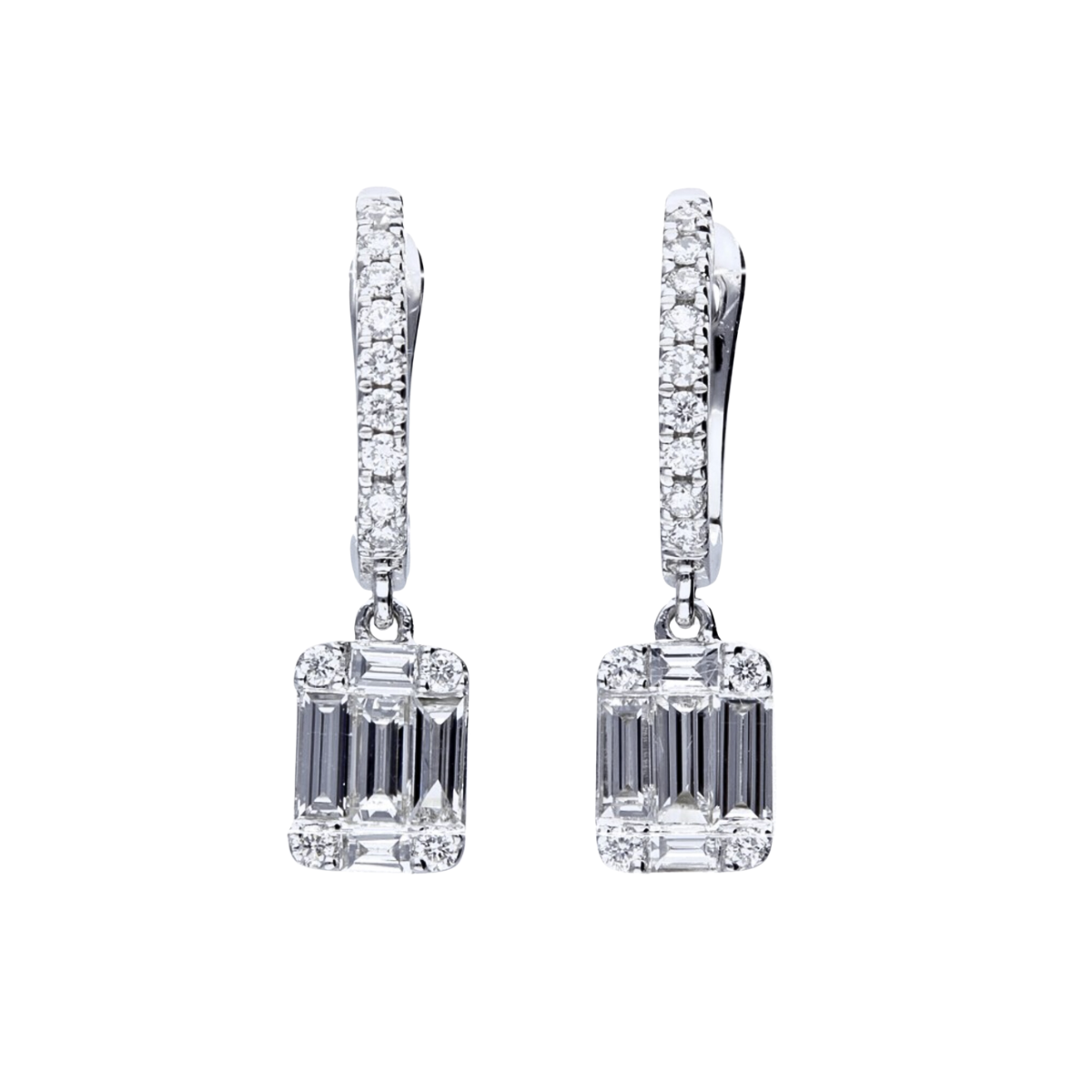 Baguette Diamond Drop Earrings