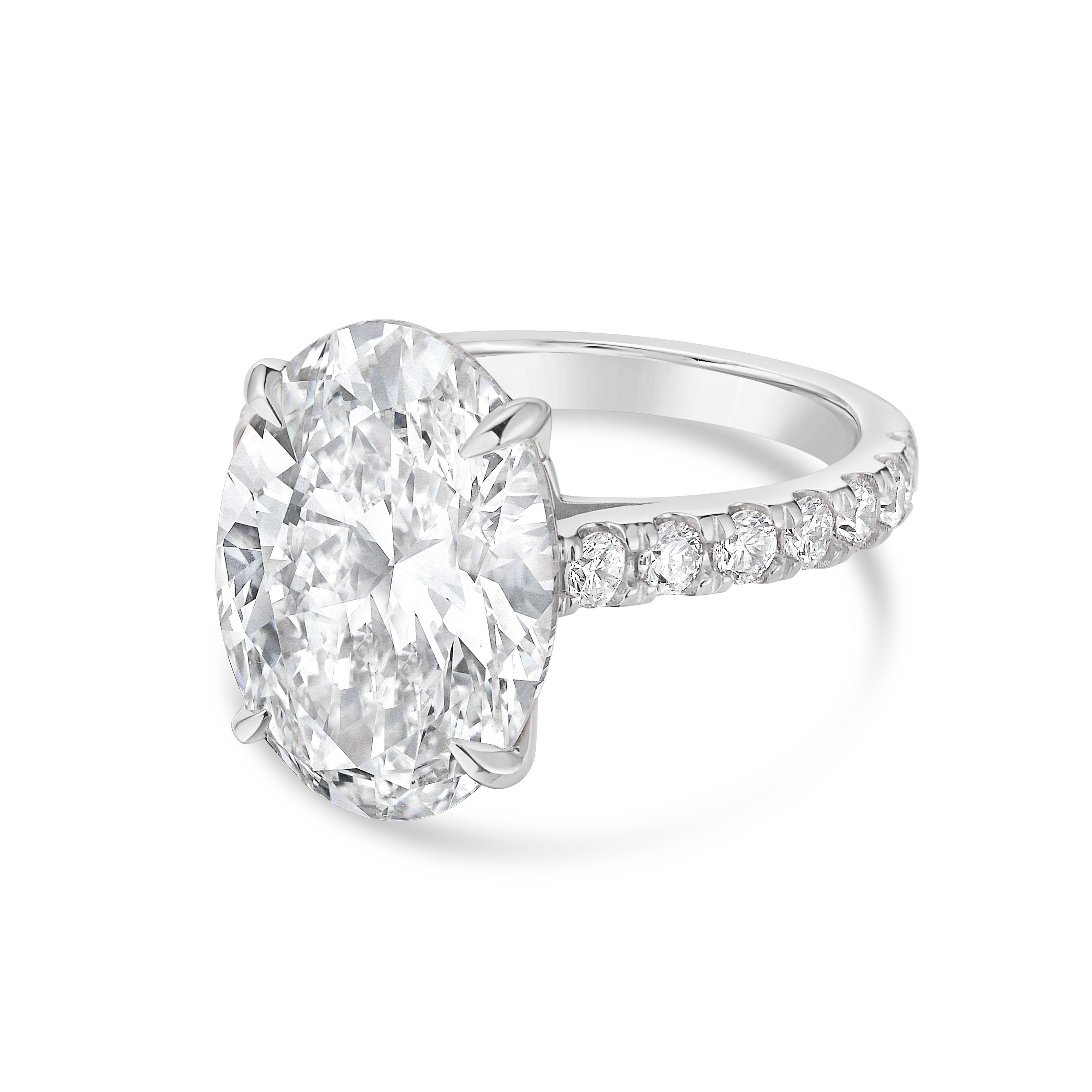 18K rose gold oval lab diamond engagement ring