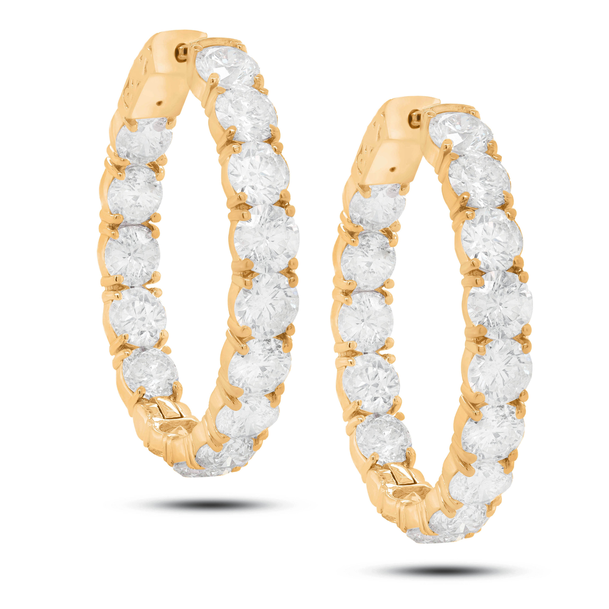 diamond hoop earrings yellow gold