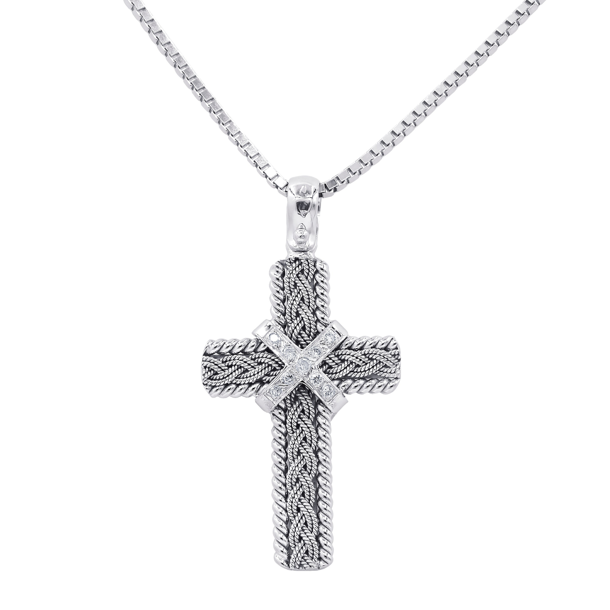 diamond cross necklace women