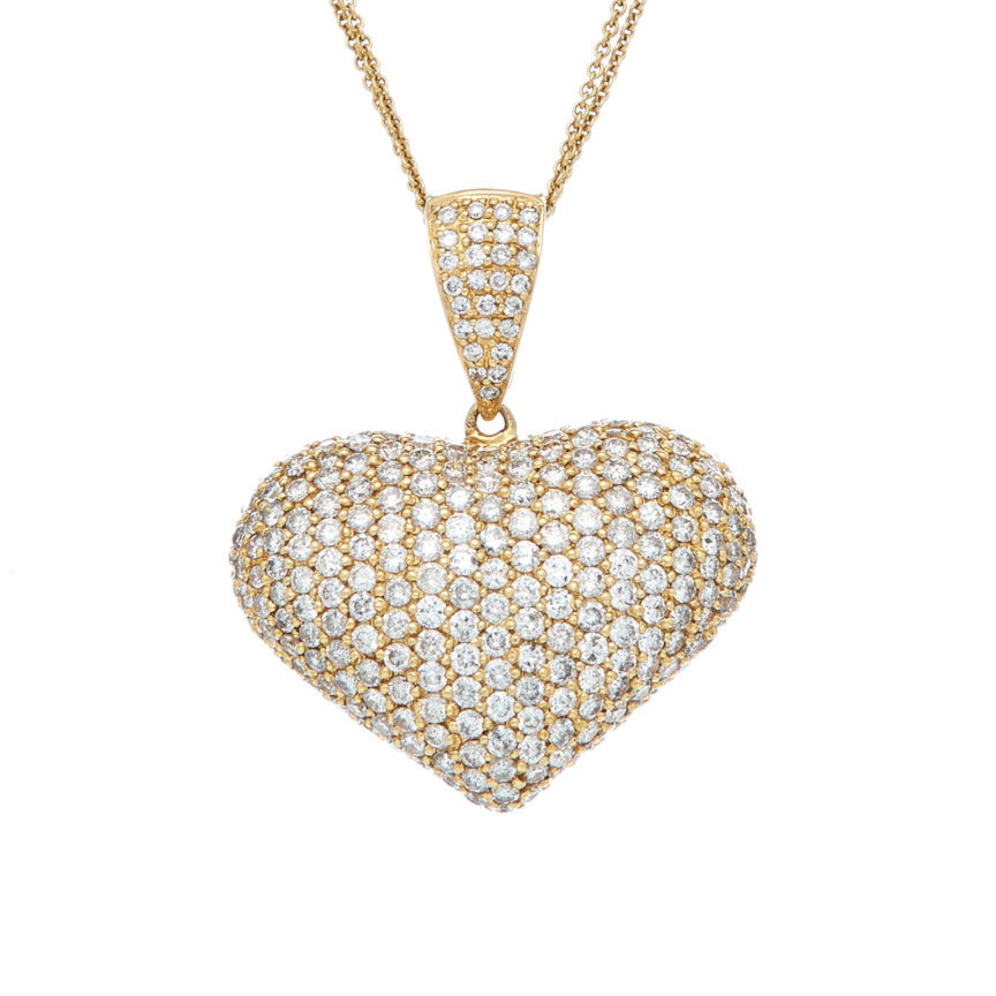 pave puff heart pendant
