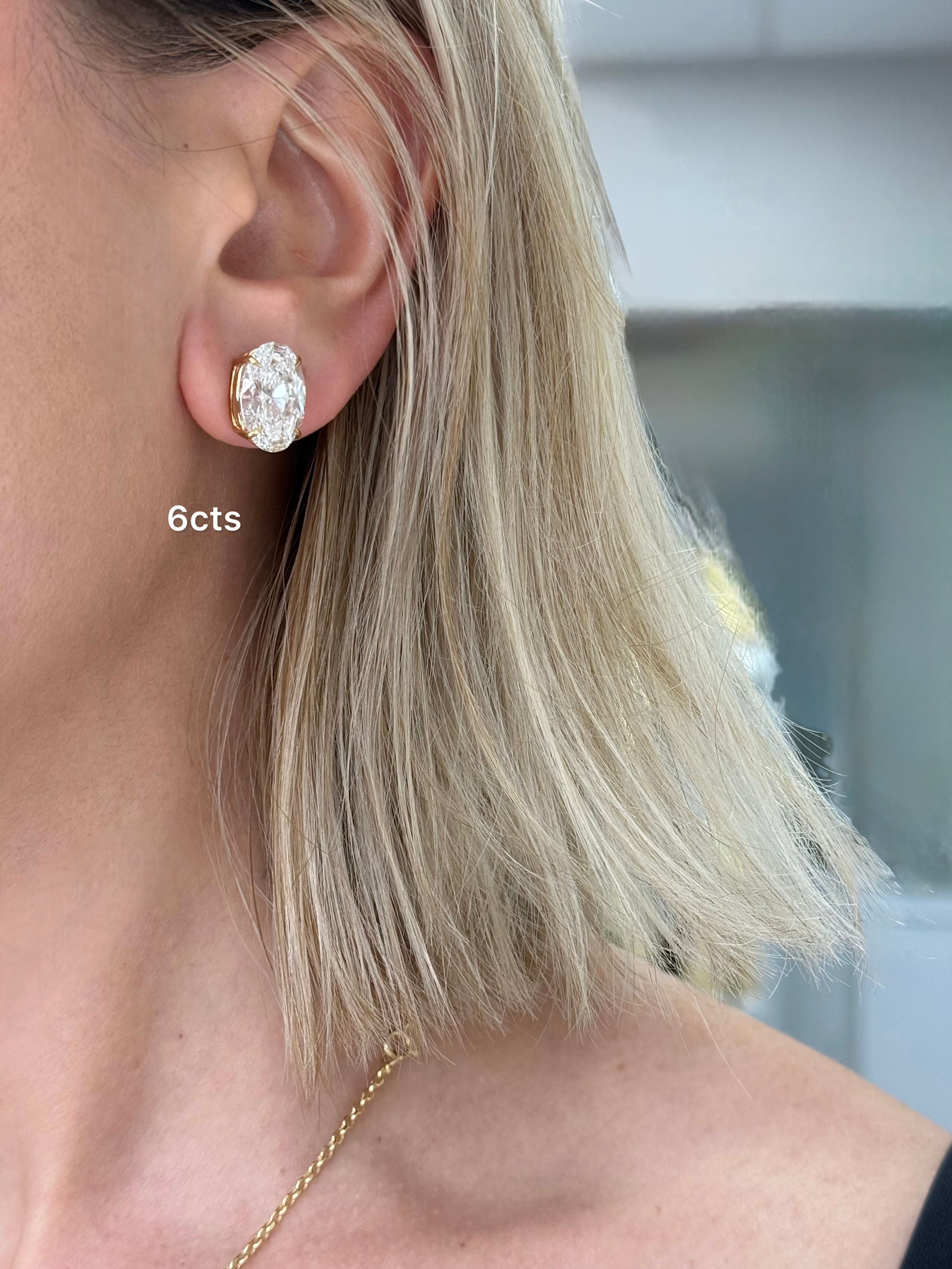 Lab Grown Oval Diamond Studs