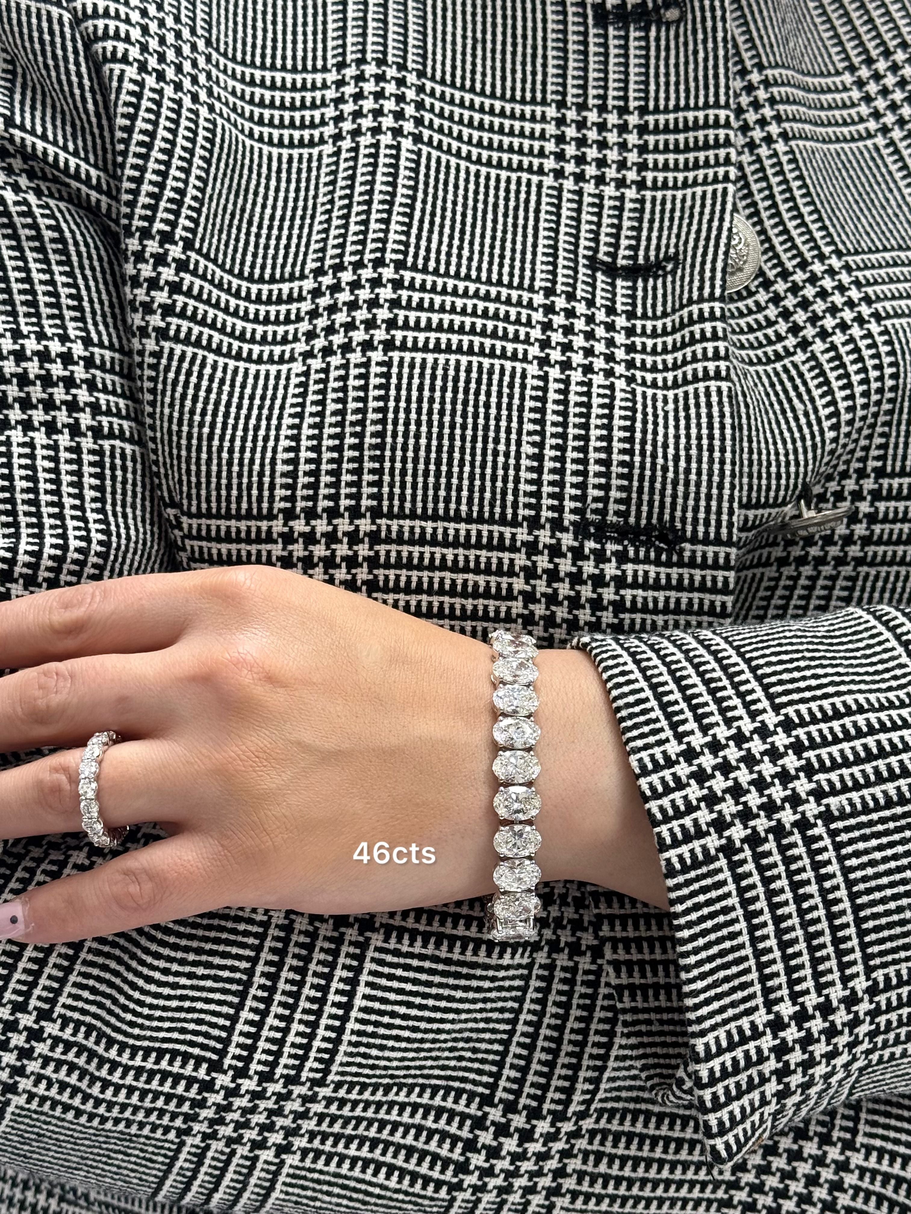 Lab Grown Oval Diamond Tennis Bracelet