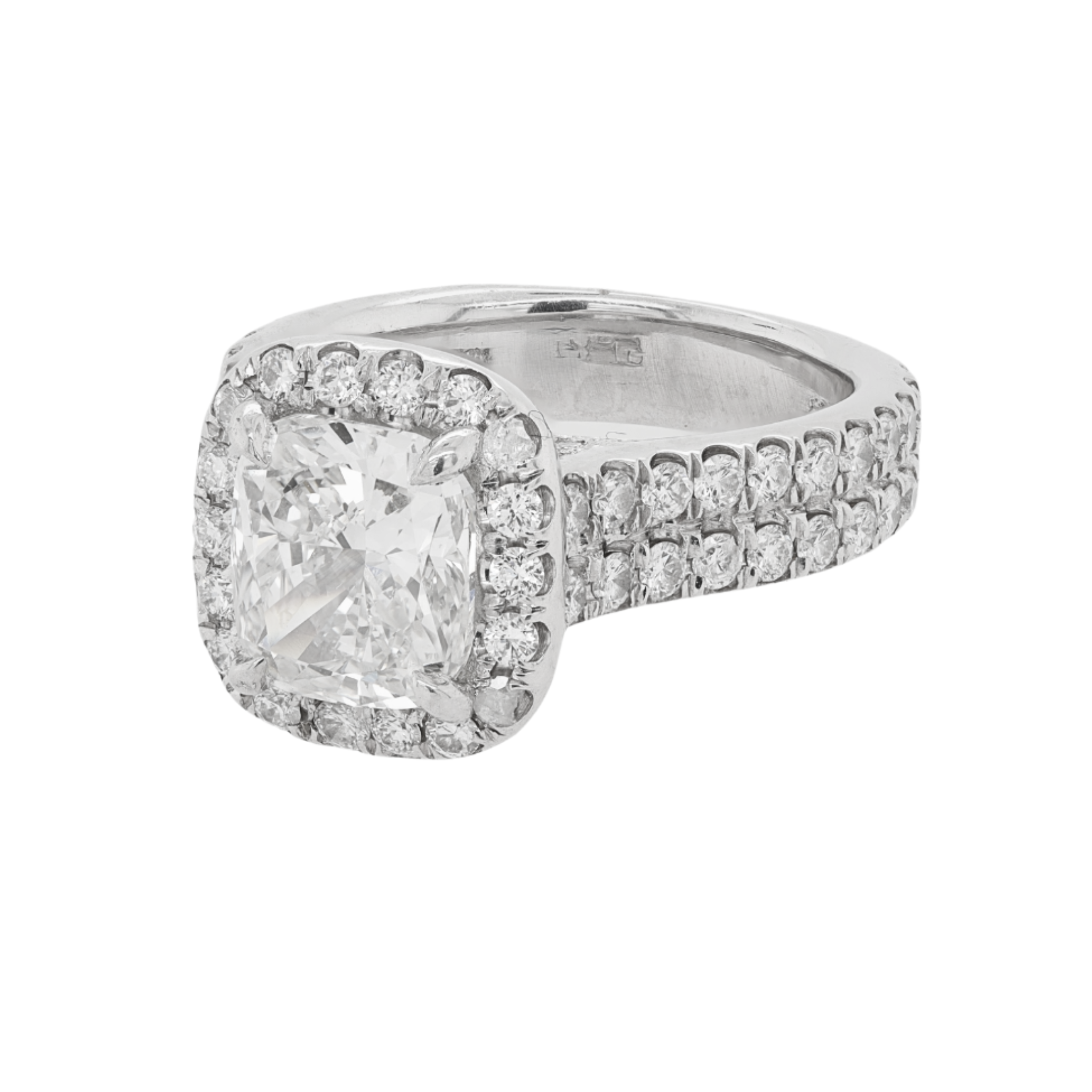 4 carat cushion cut diamond ring