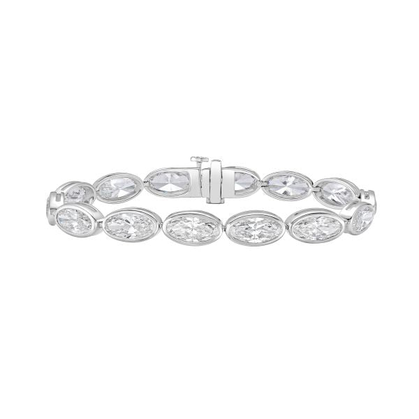 Lab Grown Oval Diamond Bezel Bracelet