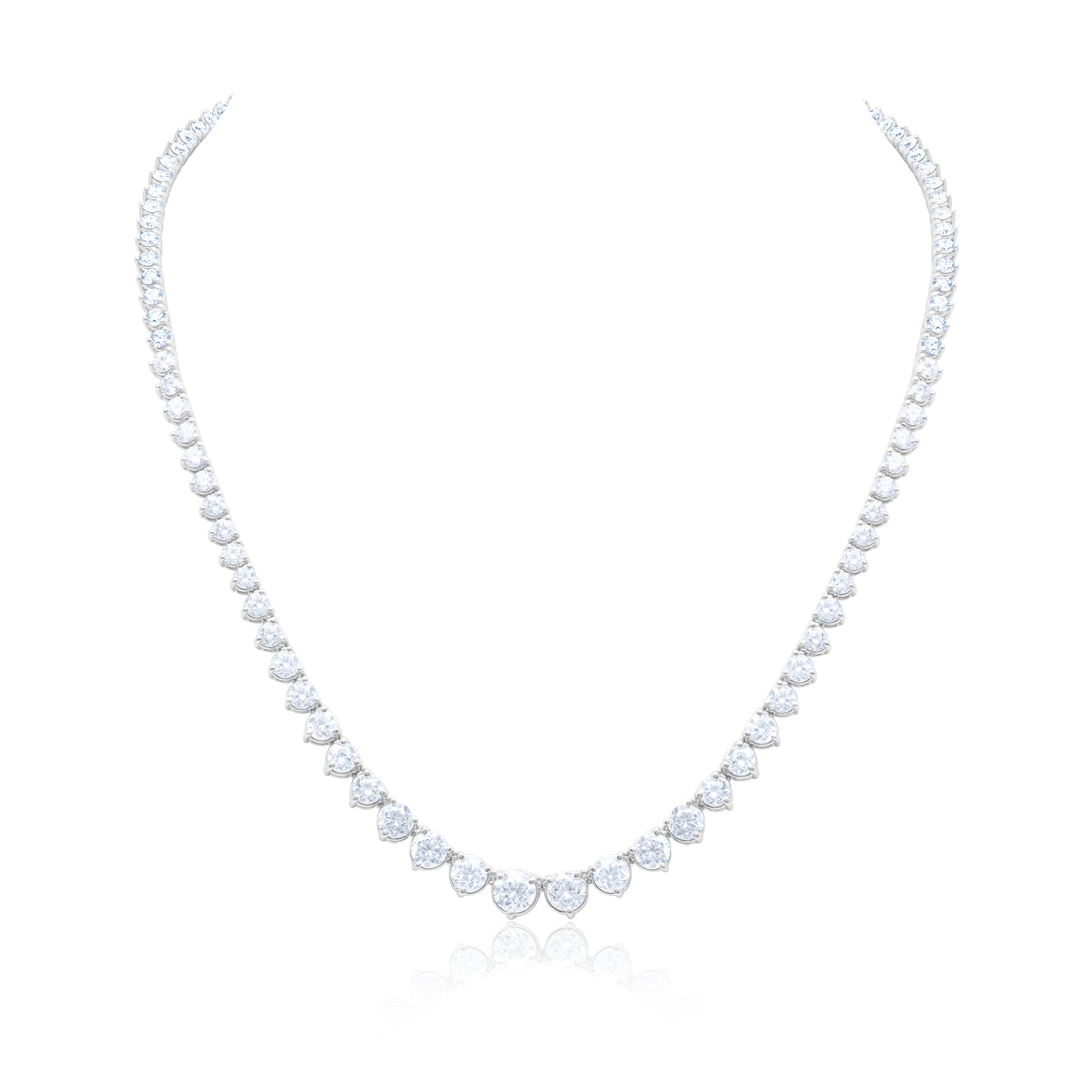 24.20cts Diamond Graduated Tennis Necklace