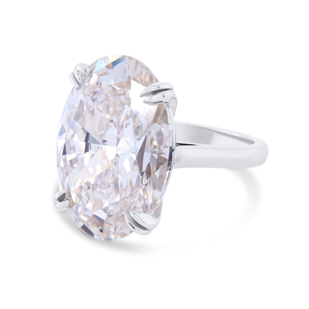 23.88ct oval diamond engagement ring in platinum