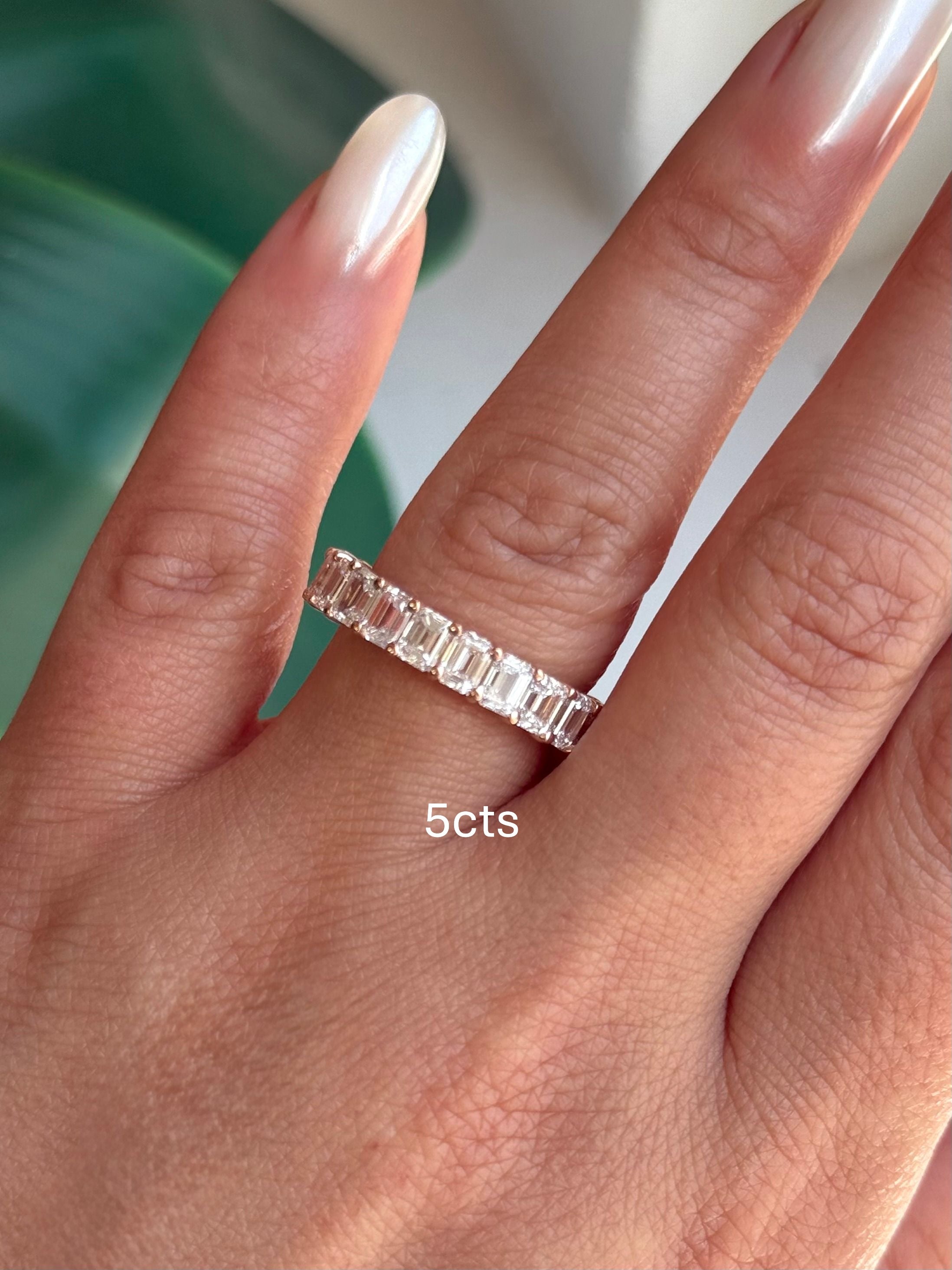 Lab Grown Emerald Eternity Band