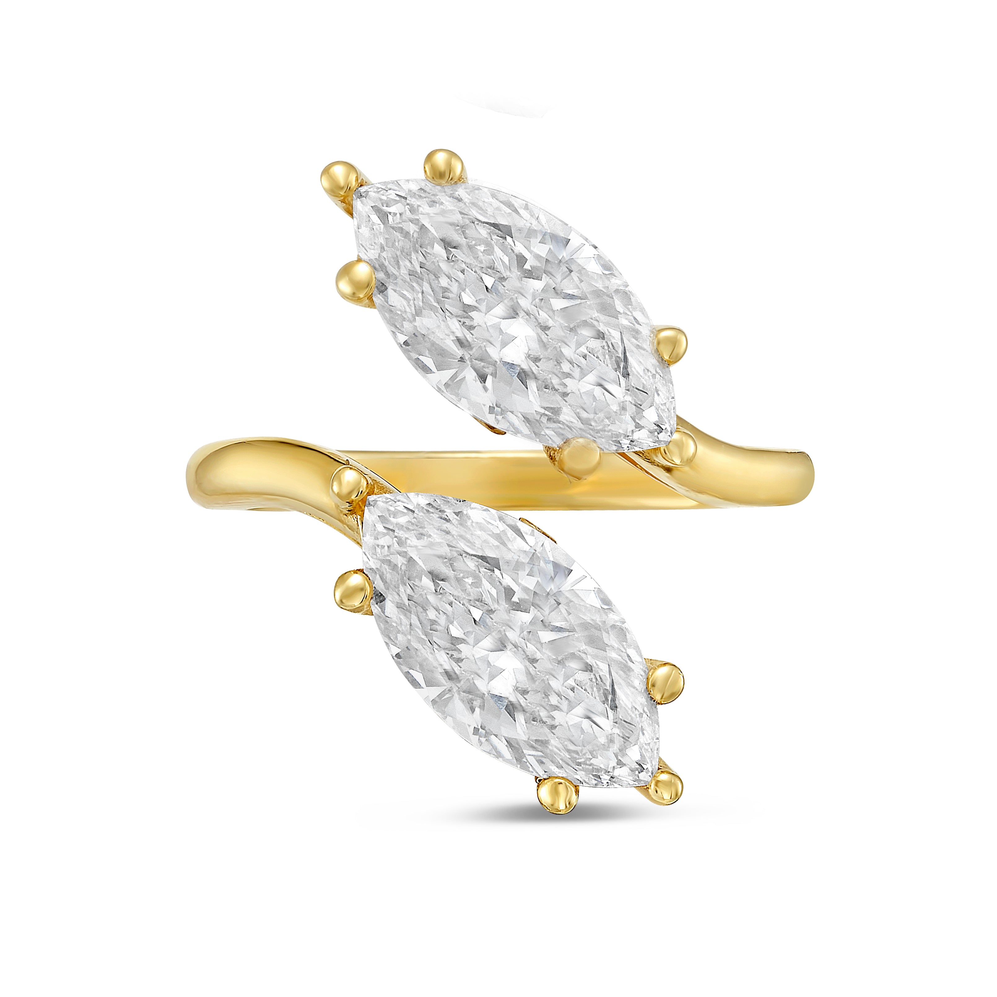 Lab Grown Two Marquise Diamond Ring