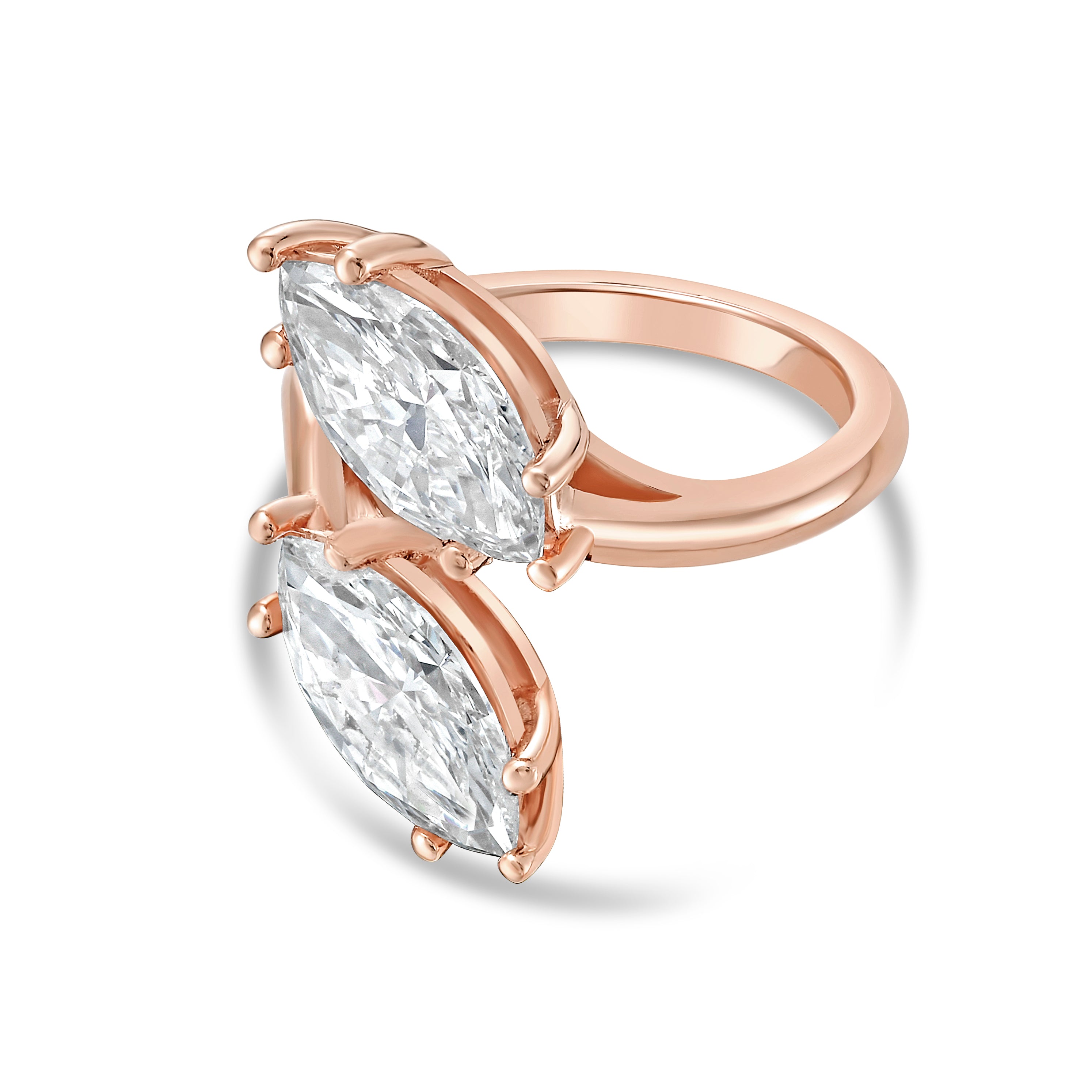 Lab Grown Two Marquise Diamond Ring