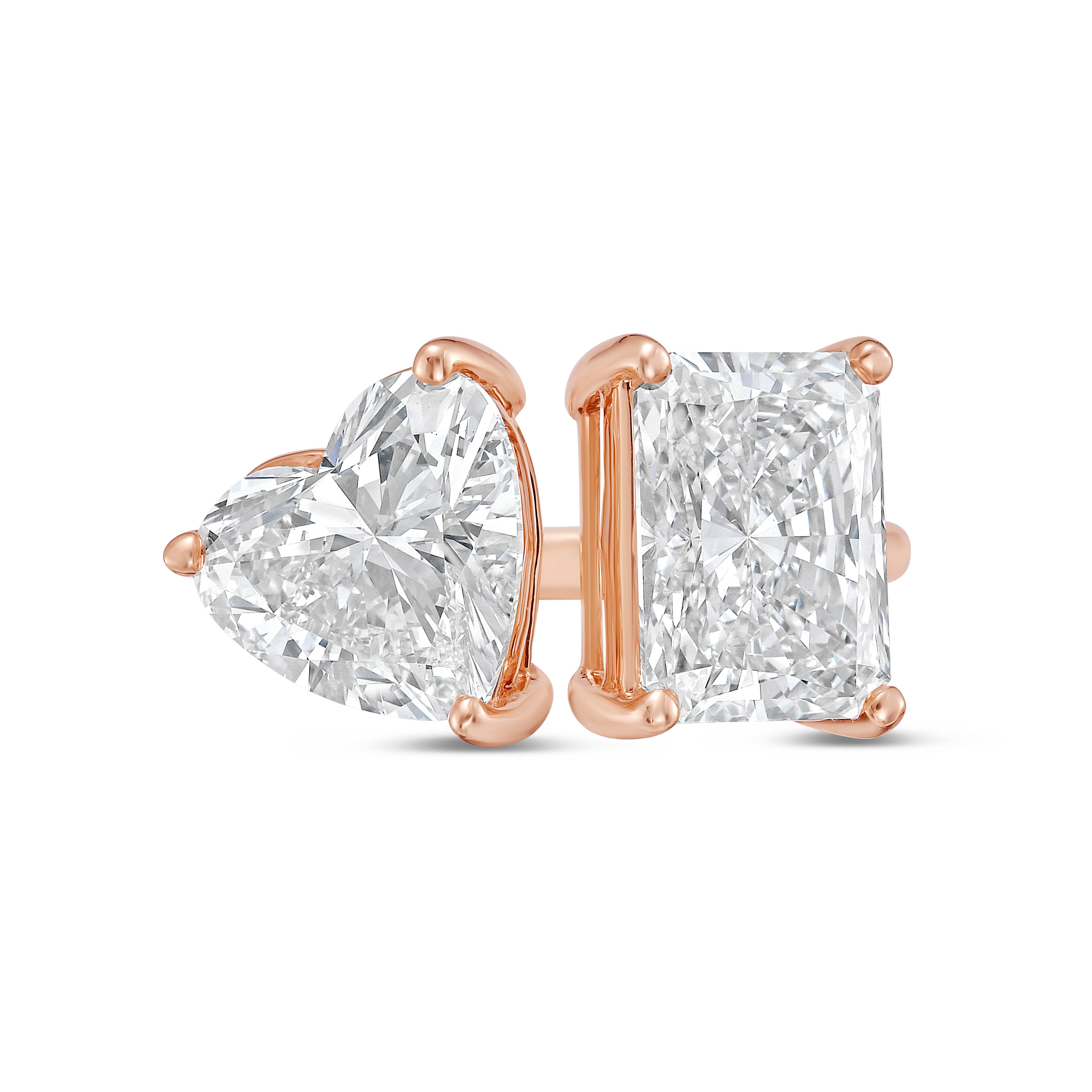 Lab Grown Heart And Radiant Diamond Ring