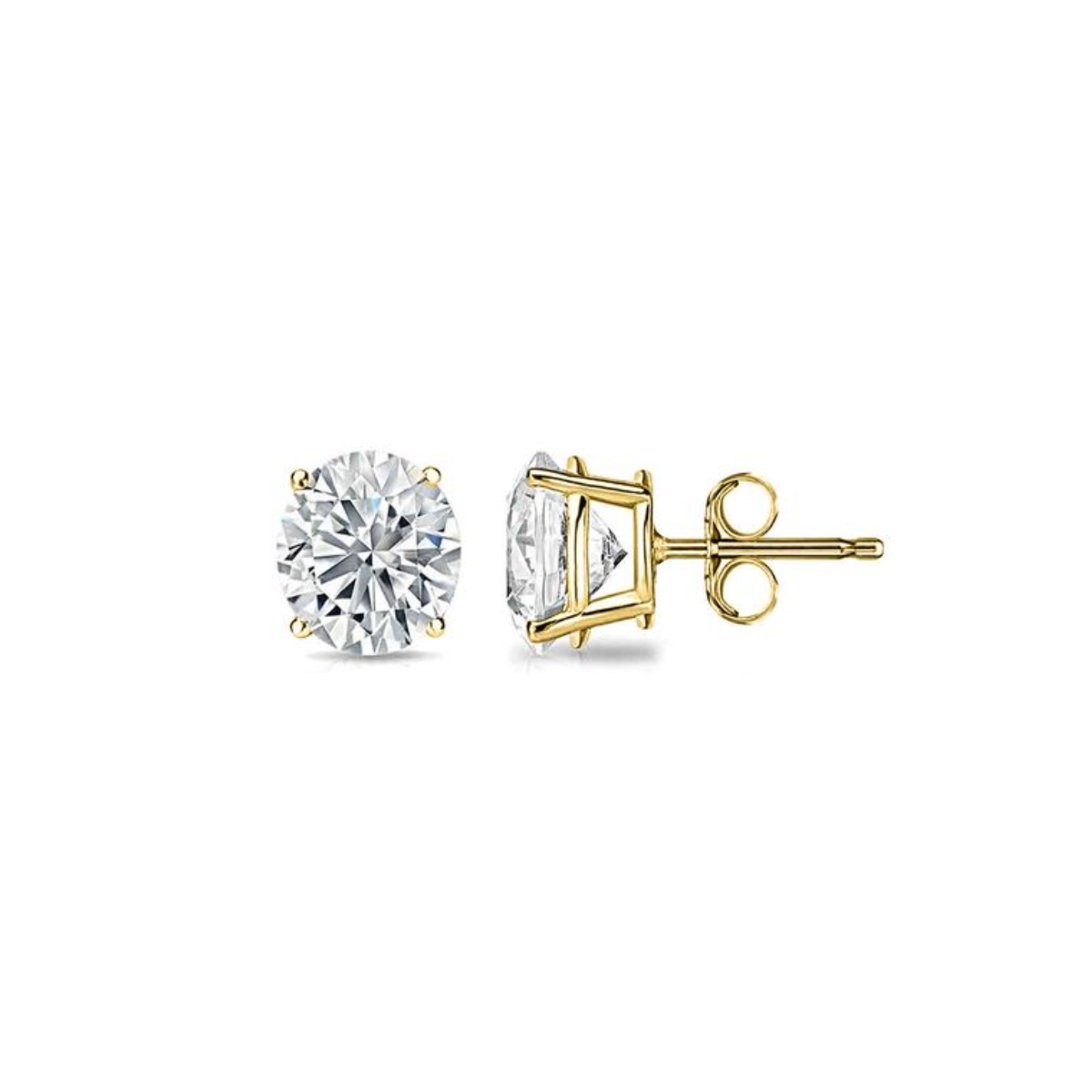 4 Prong Diamond Stud Earrings
