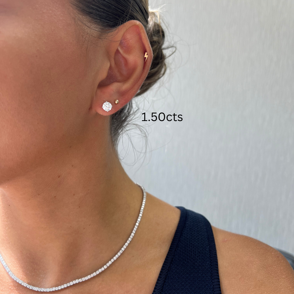 4 Prong Diamond Stud Earrings