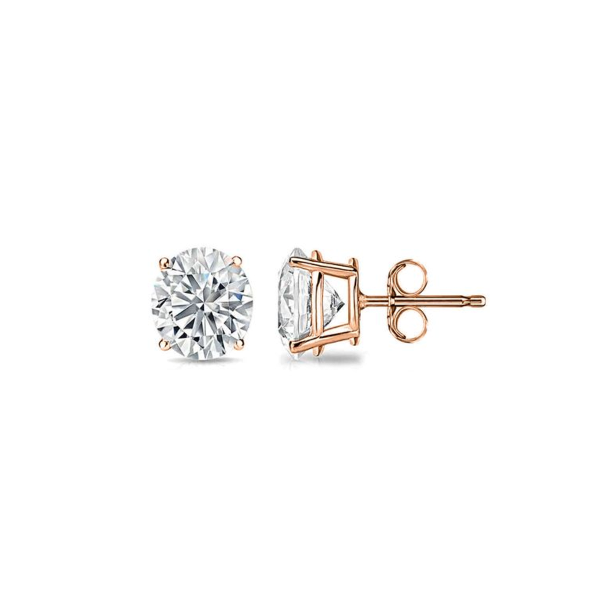 4 Prong Diamond Stud Earrings