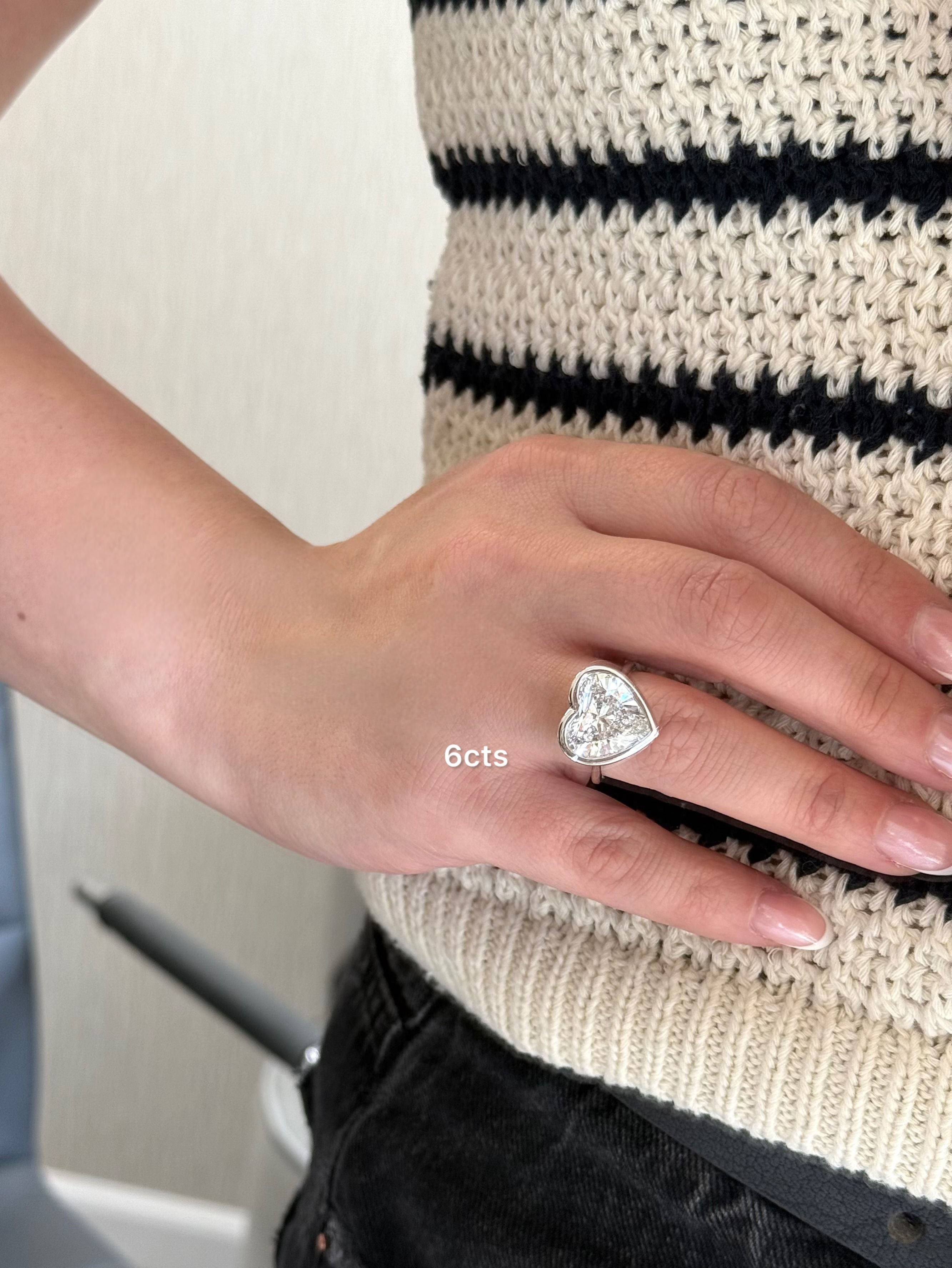 Lab Grown Heart Bezel Ring