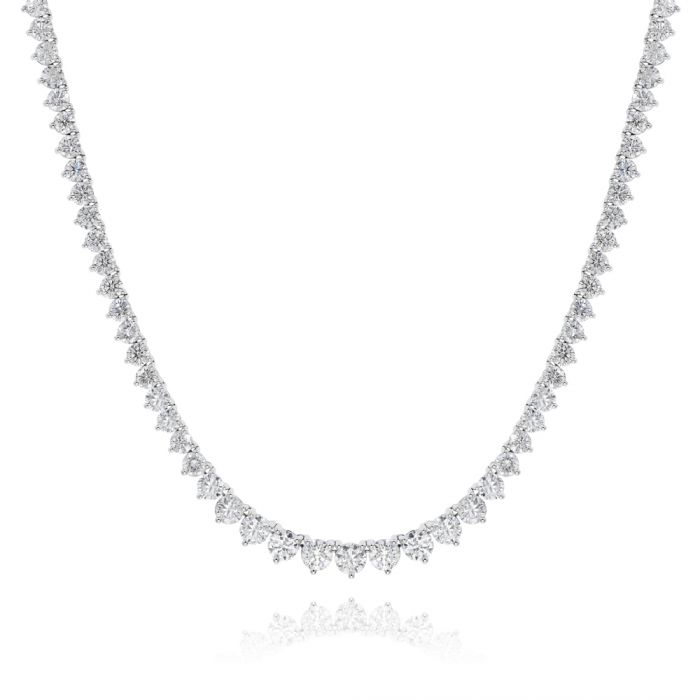 3 prong tennis necklace