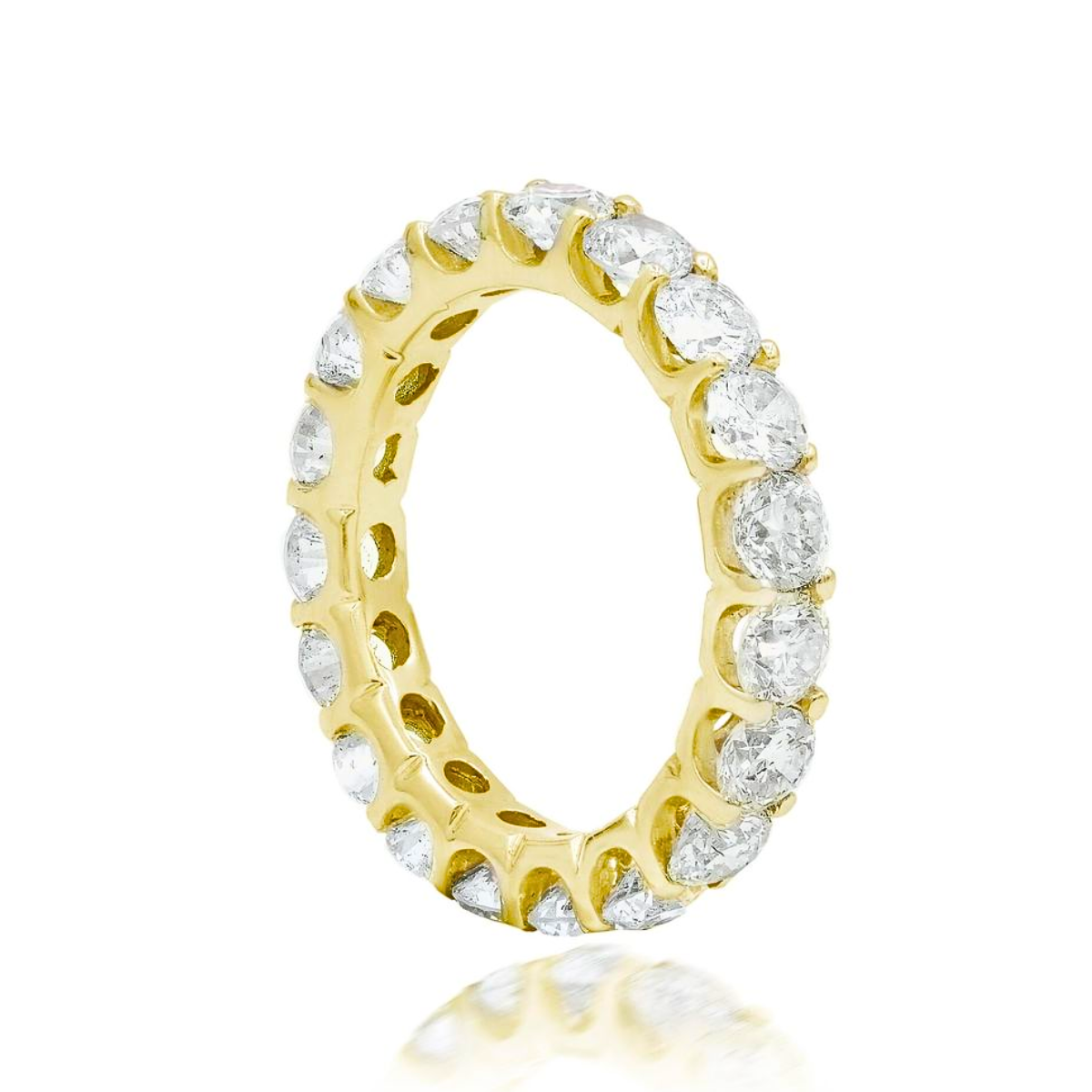 3ct round cut diamond eternity band in white gold