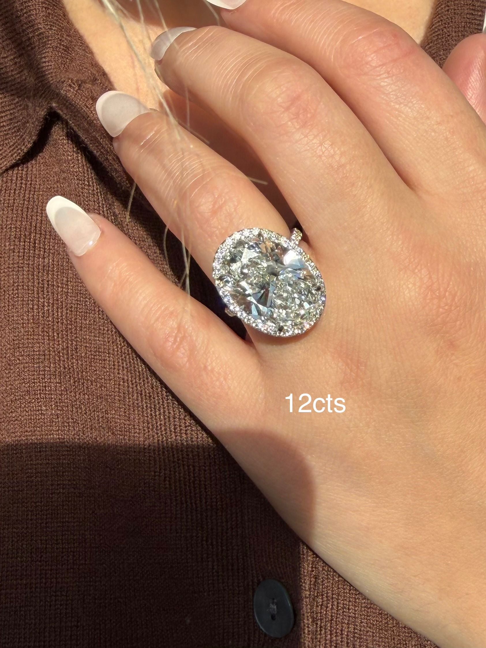 Lab Grown Oval Diamond Halo Ring