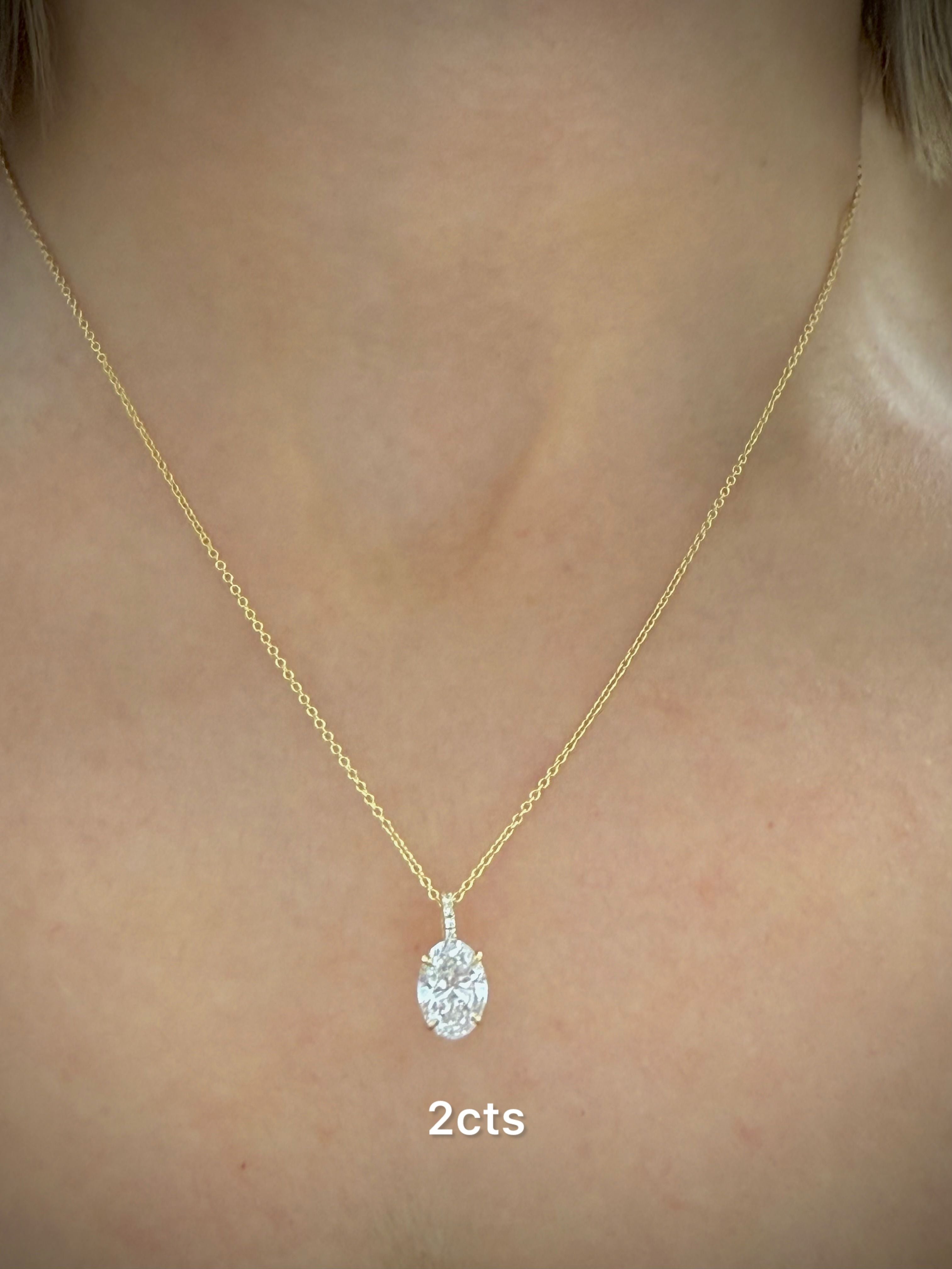 Lab Grown Oval Diamond Pendant