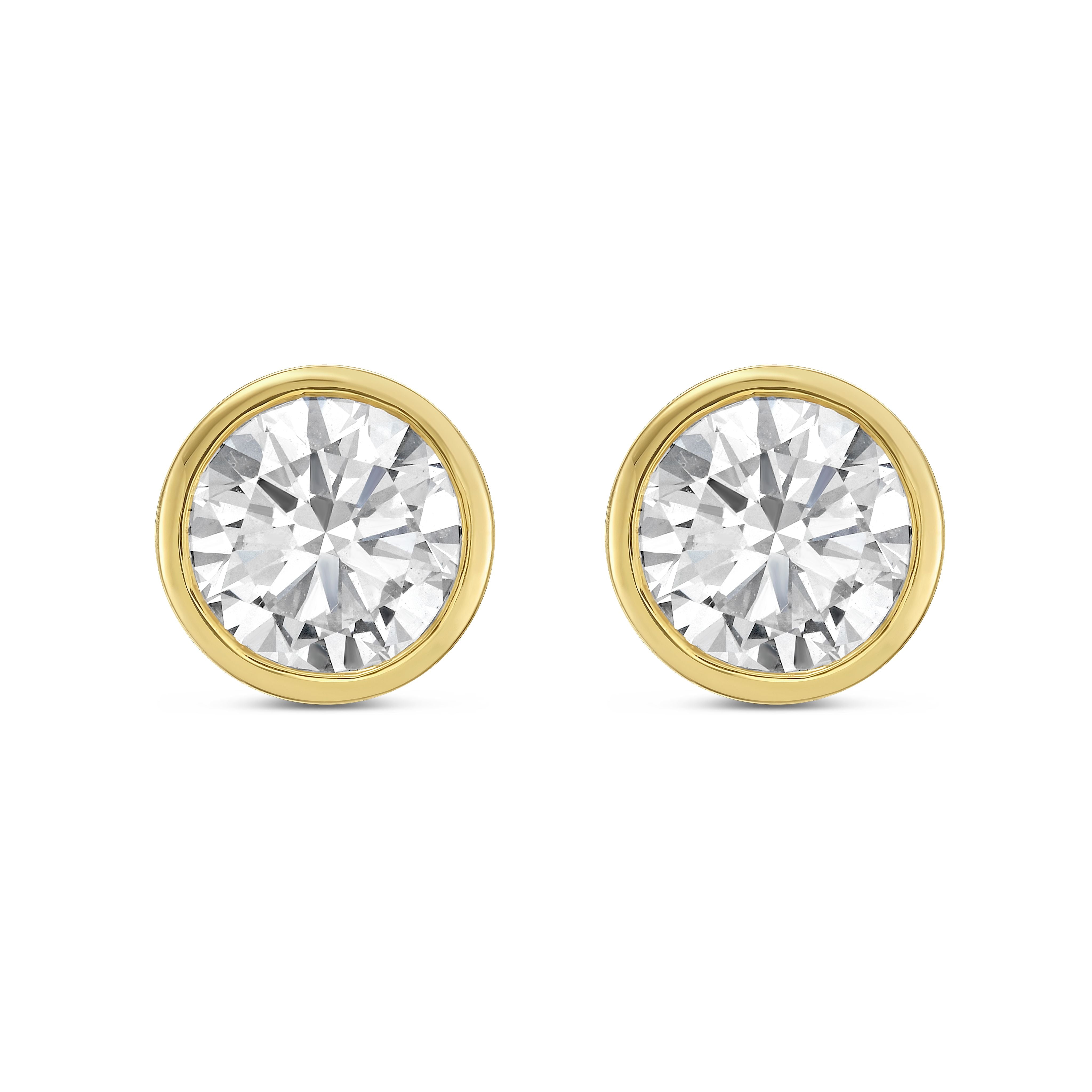 Lab Grown Bezel Round Diamond Studs