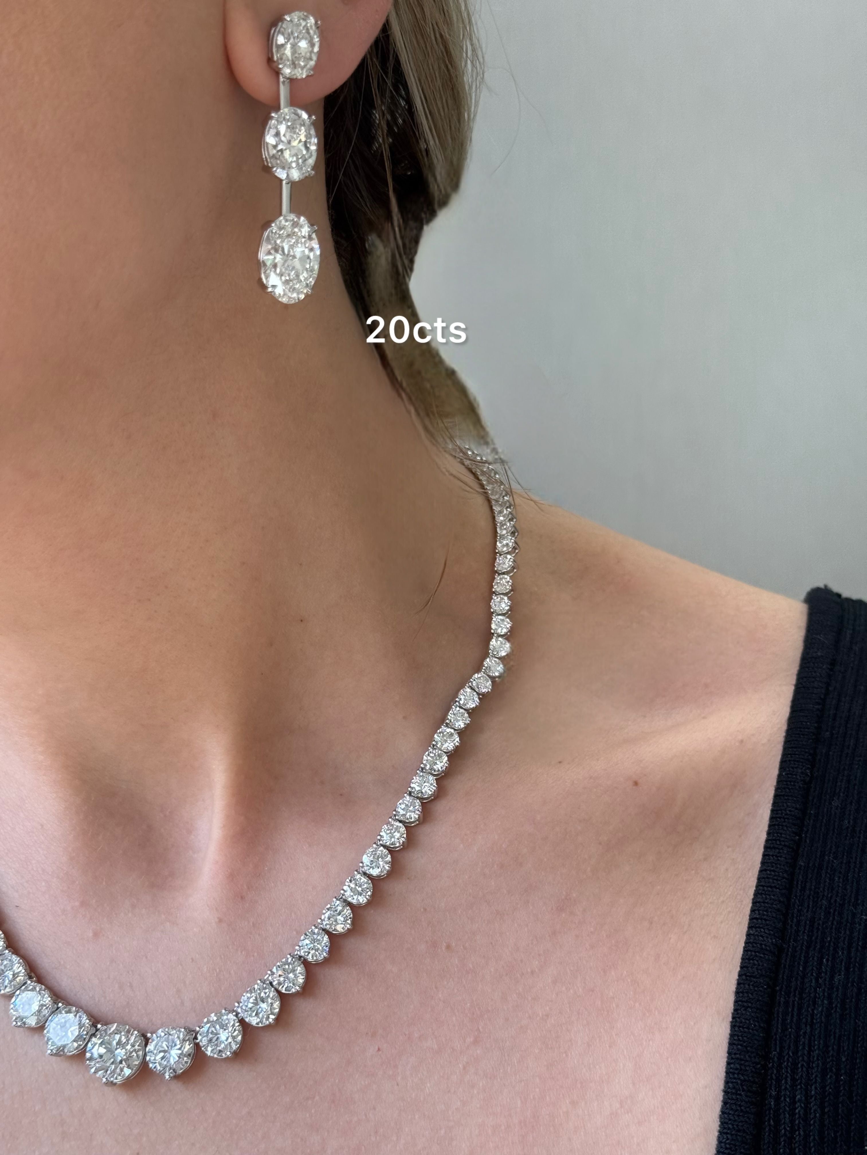 Lab Grown Diamond Graduated Dangling Earrings