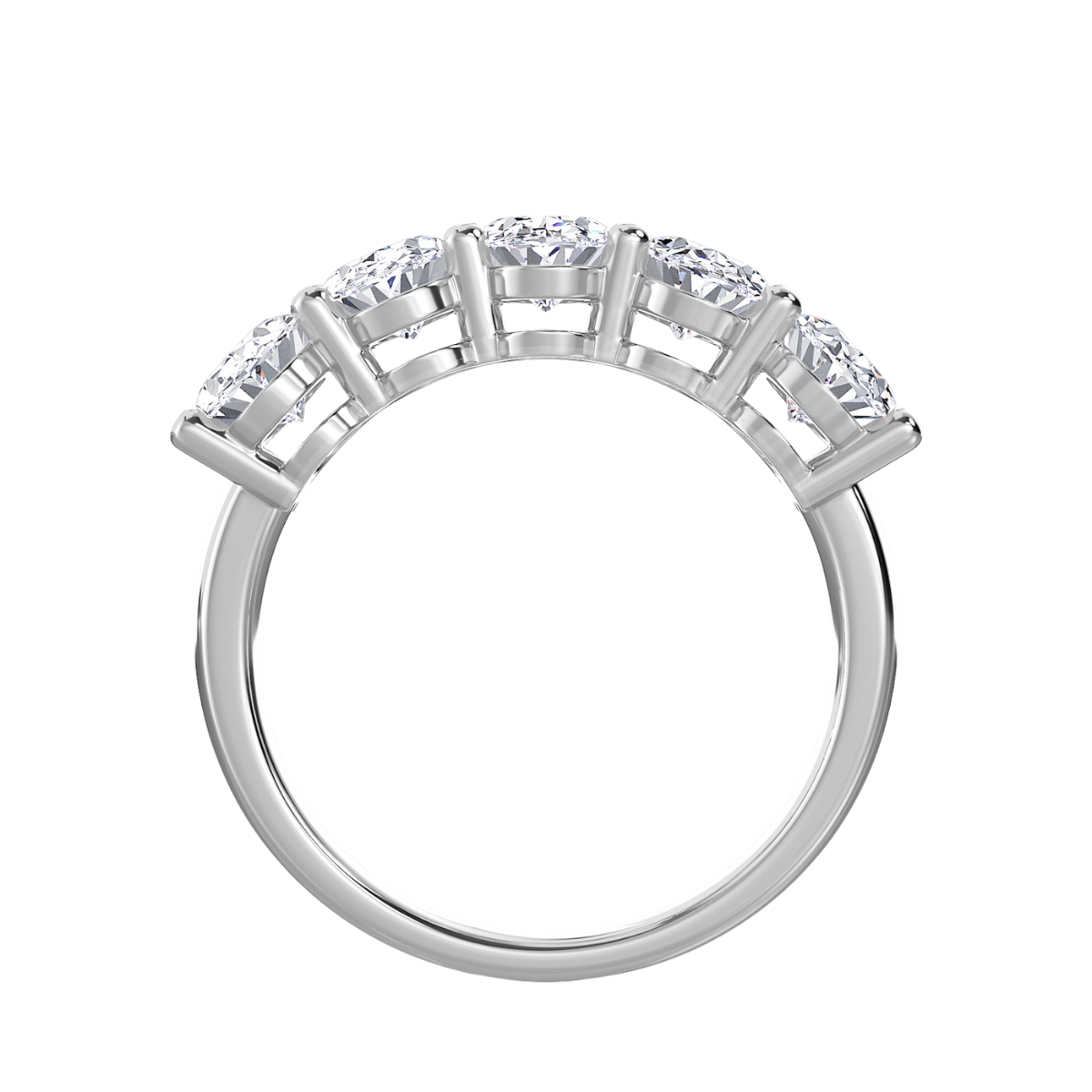5 Stone Oval Diamond Band