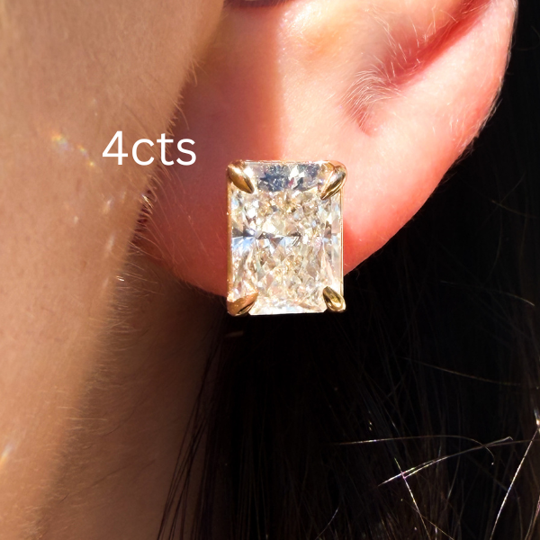 Lab Grown Radiant Cut Diamond Studs