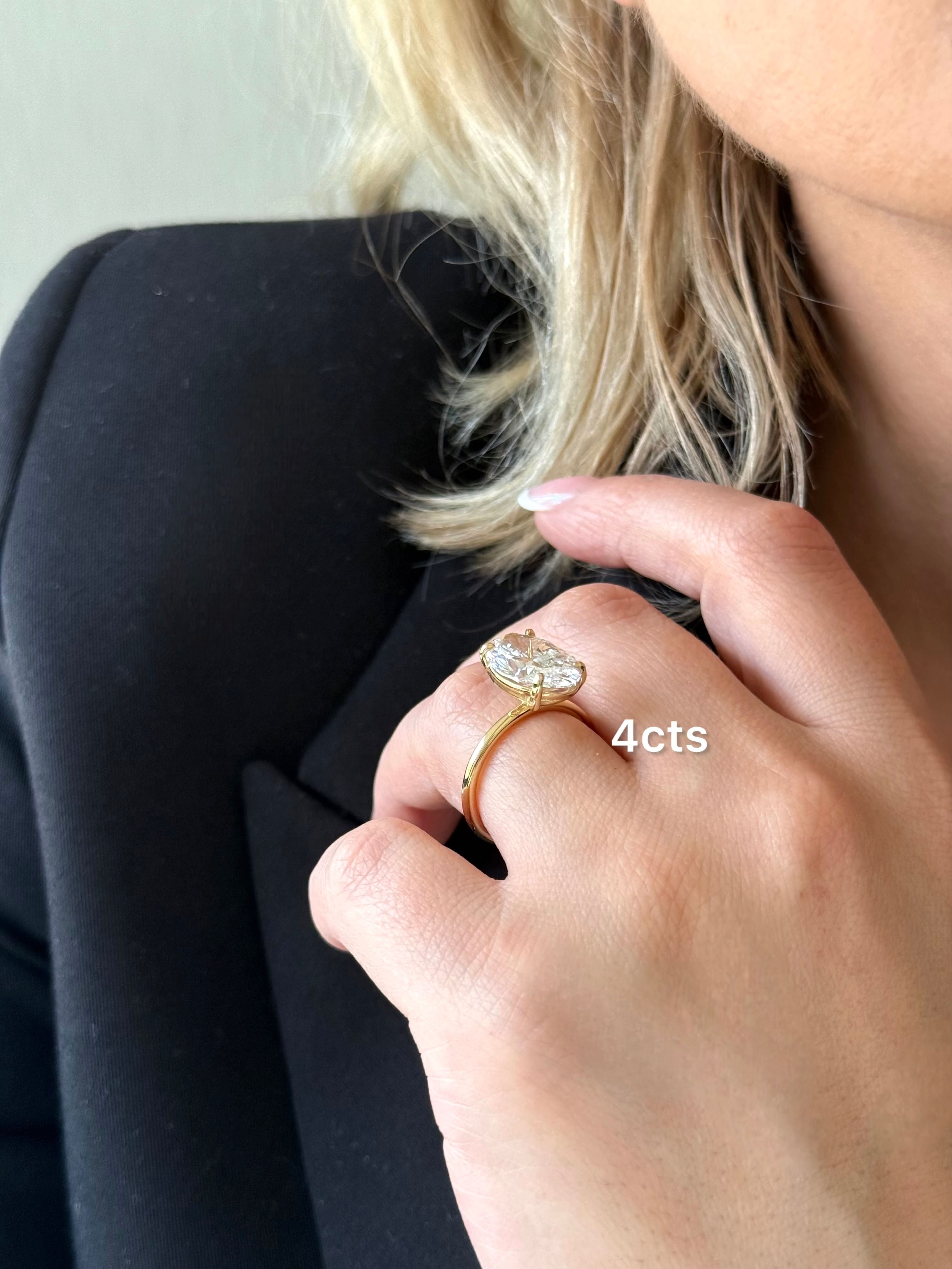 Lab Grown Oval Diamond Engagement Ring