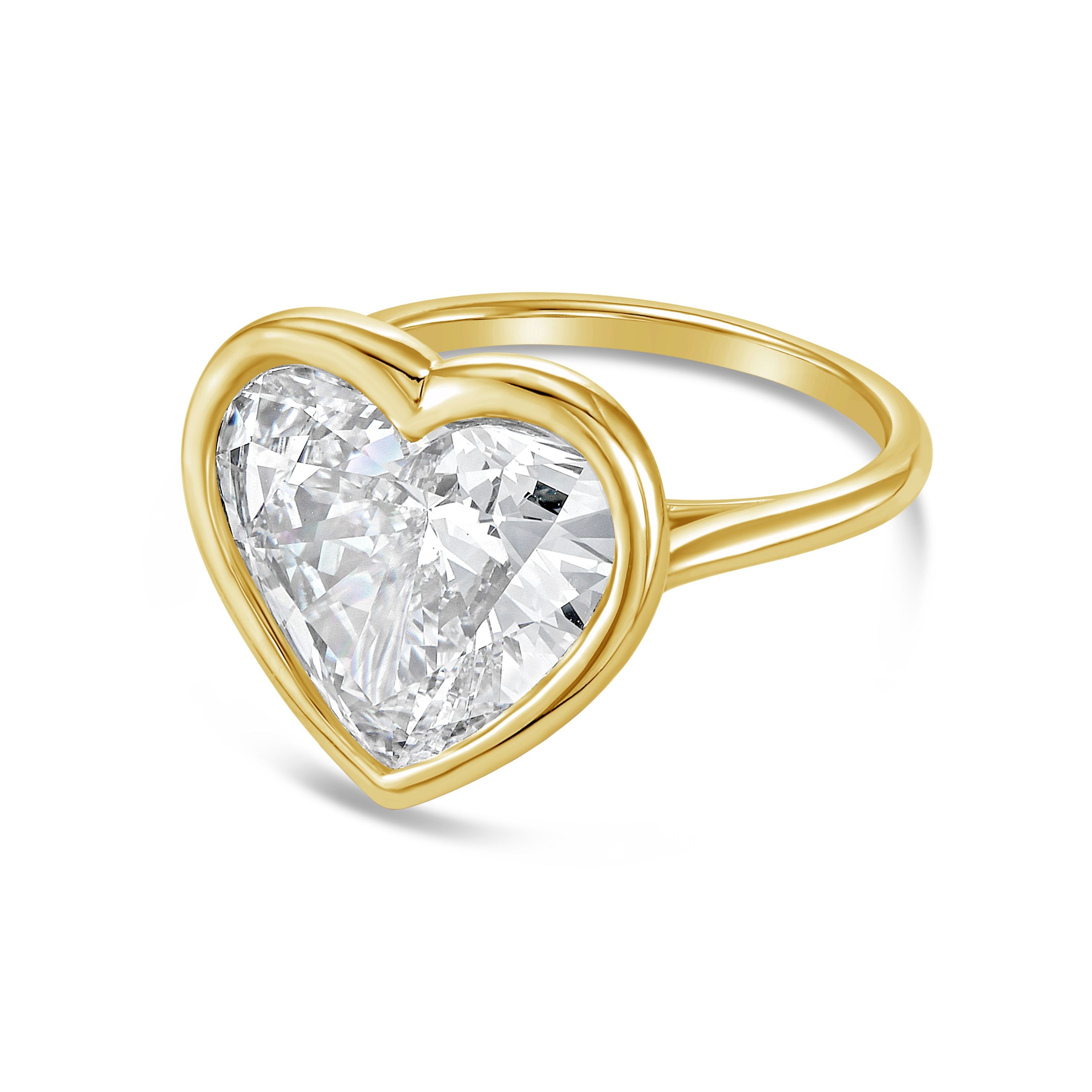 Lab Grown Heart Bezel Ring