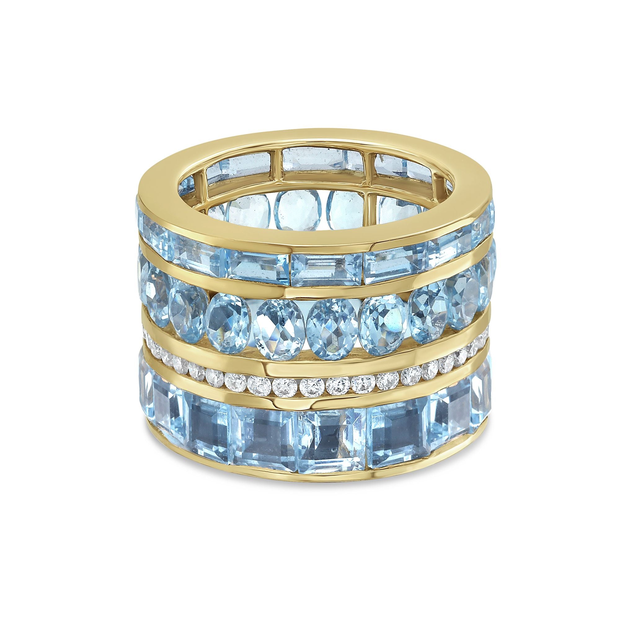 Blue Topaz Eternity Multi Ring