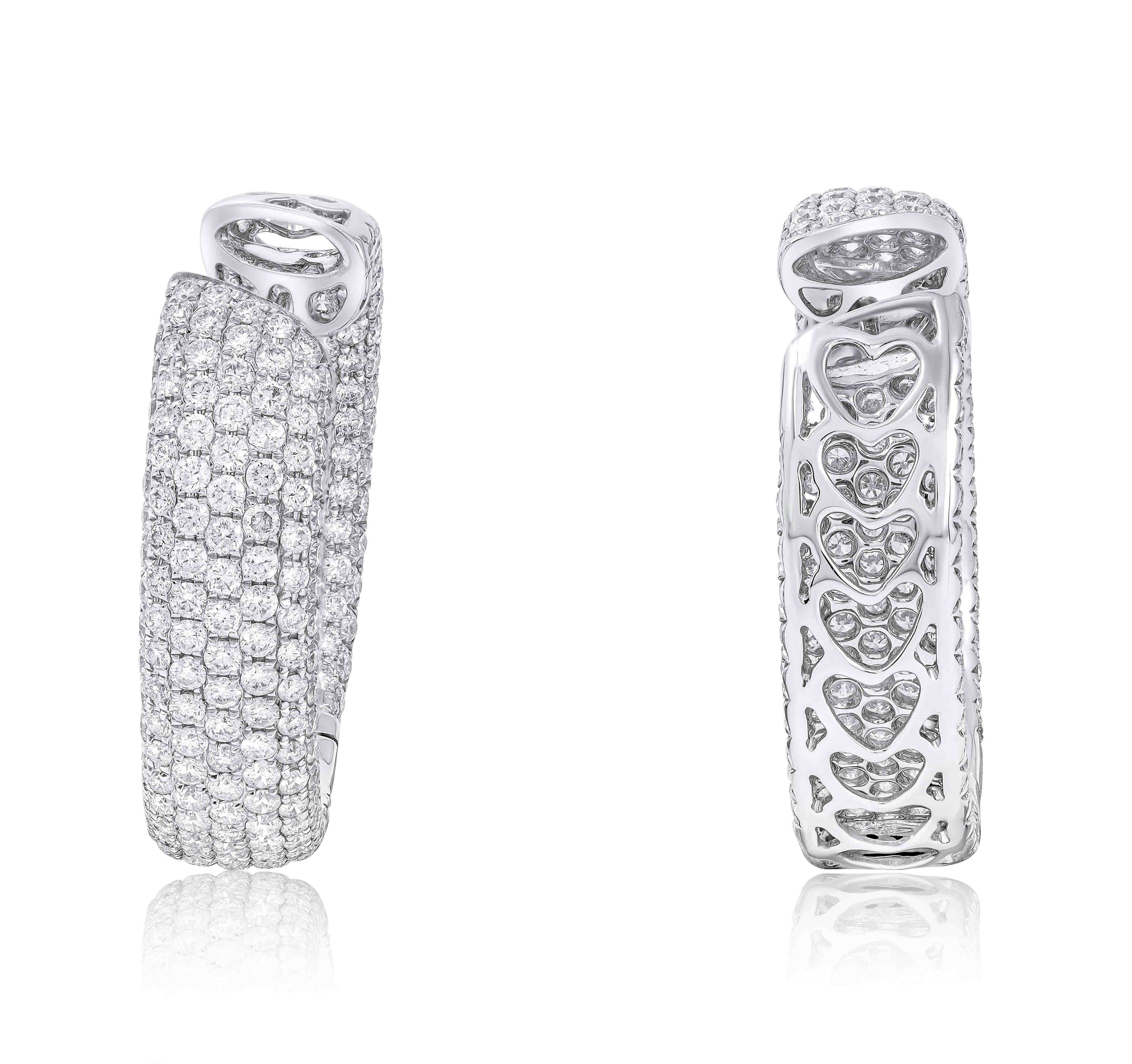 7.50cts Micro Pave Diamond Hoops