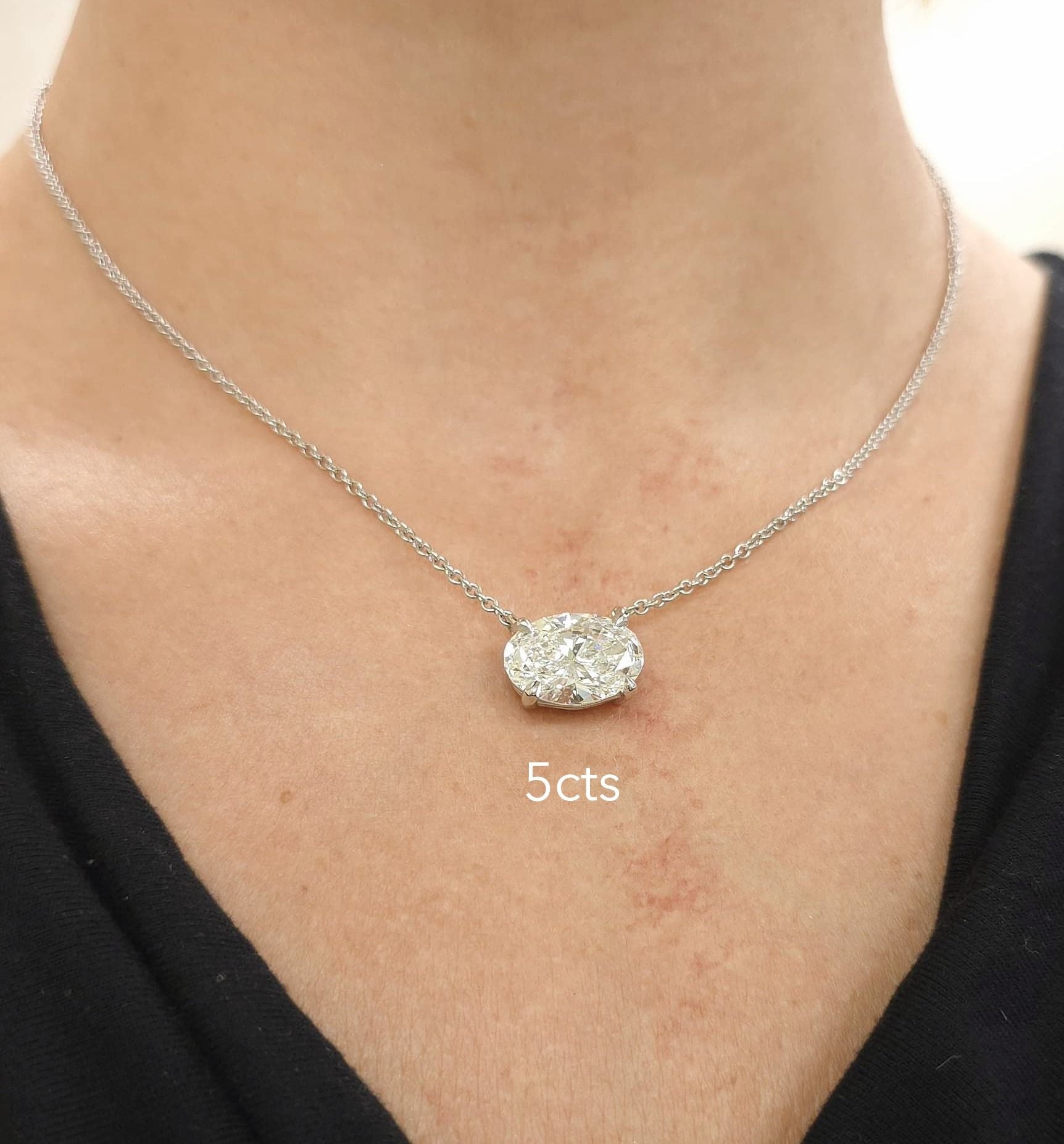 Lab Grown Diamond Oval East West Pendant