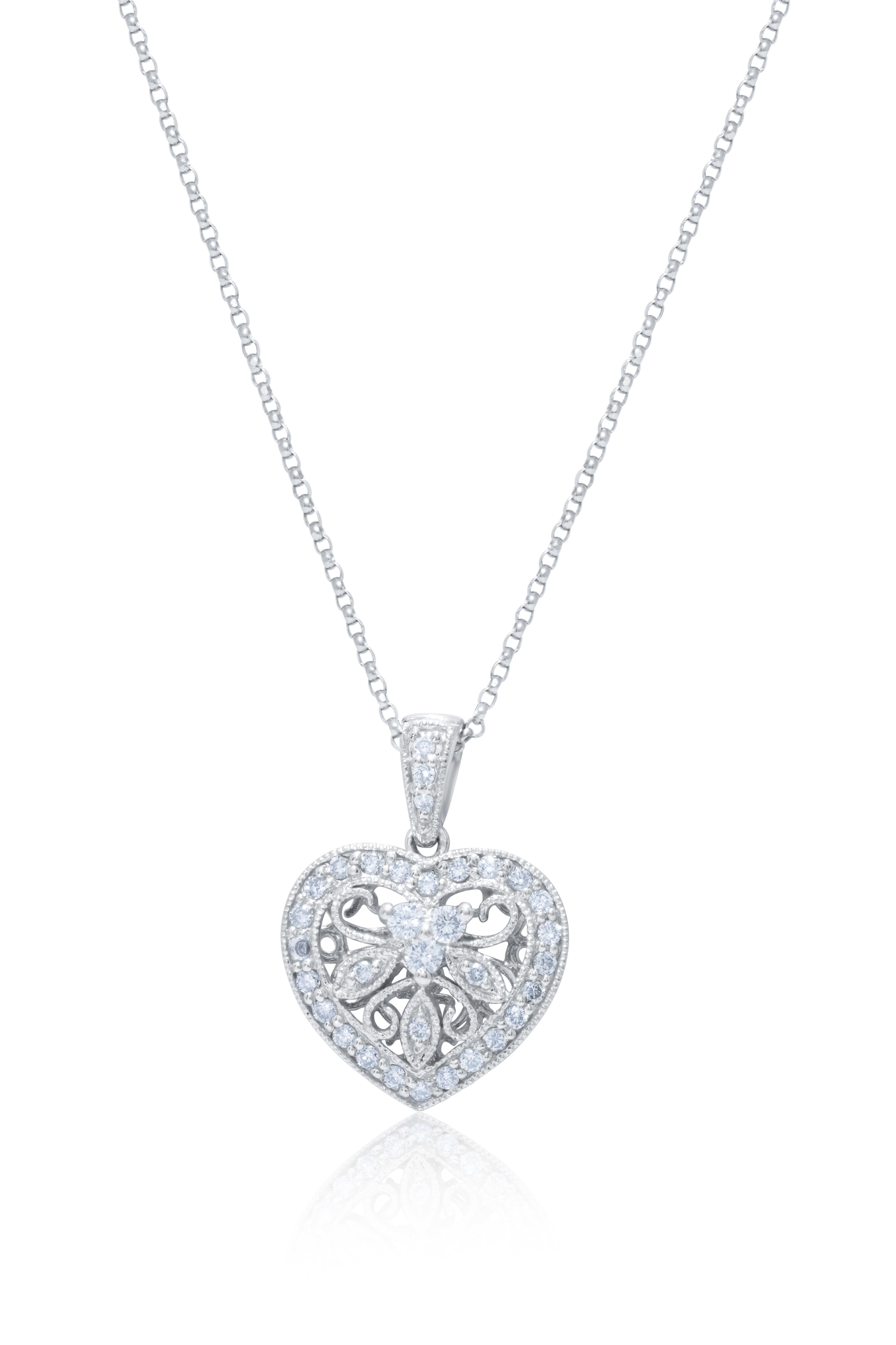 diamond heart pendant yellow gold