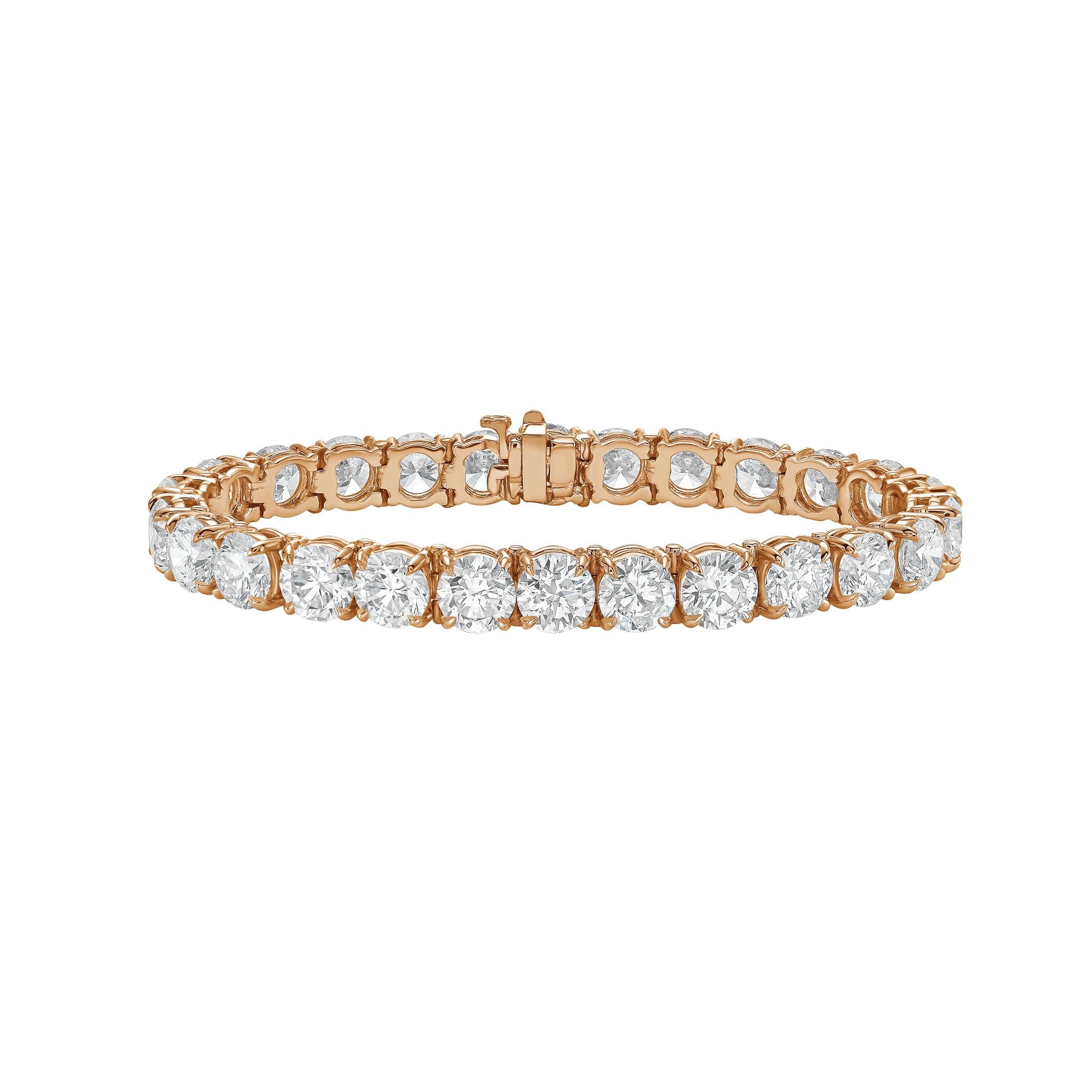 Lab Grown 28.35 Carat Diamond Round Tennis Bracelet