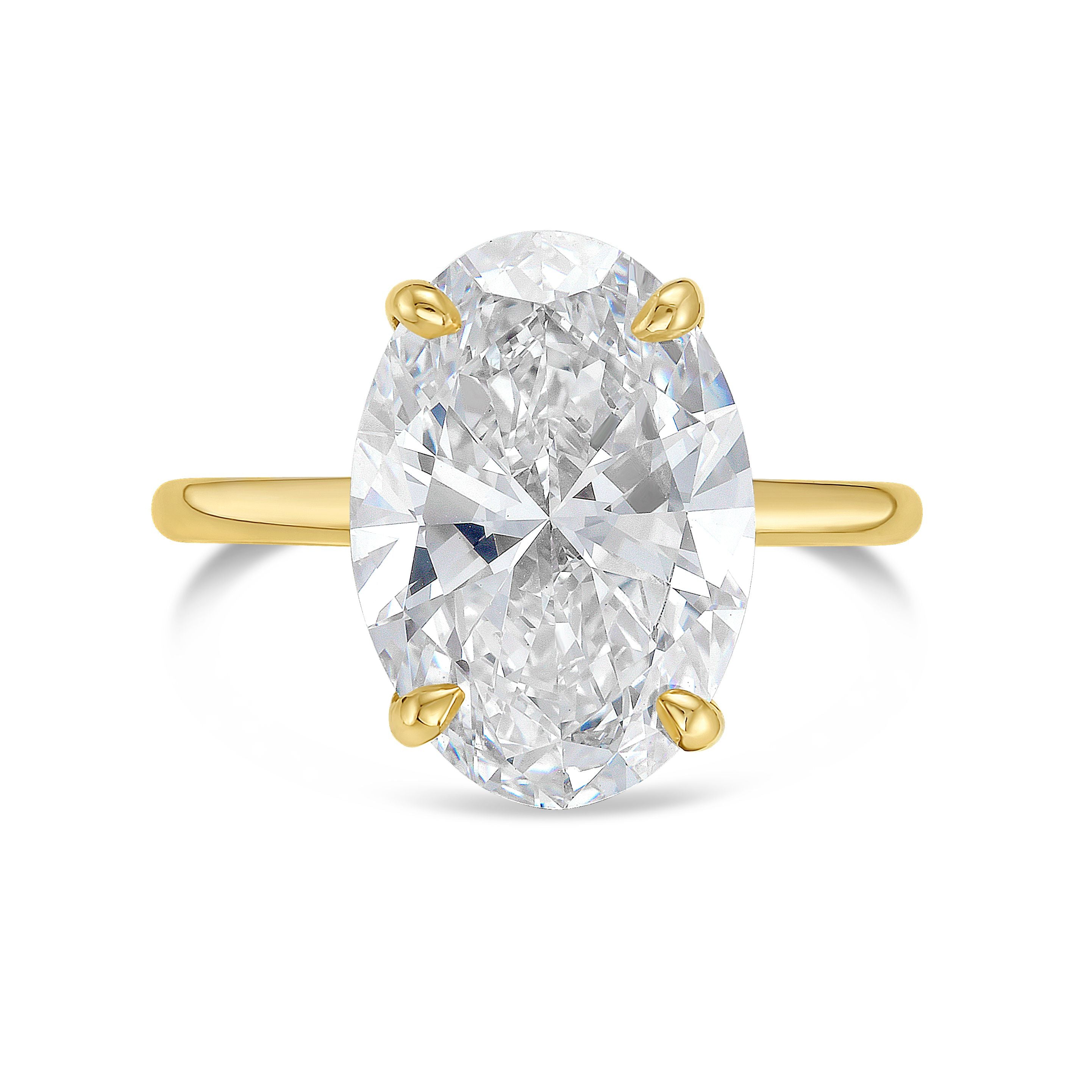 Lab Grown Oval Diamond Engagement Ring