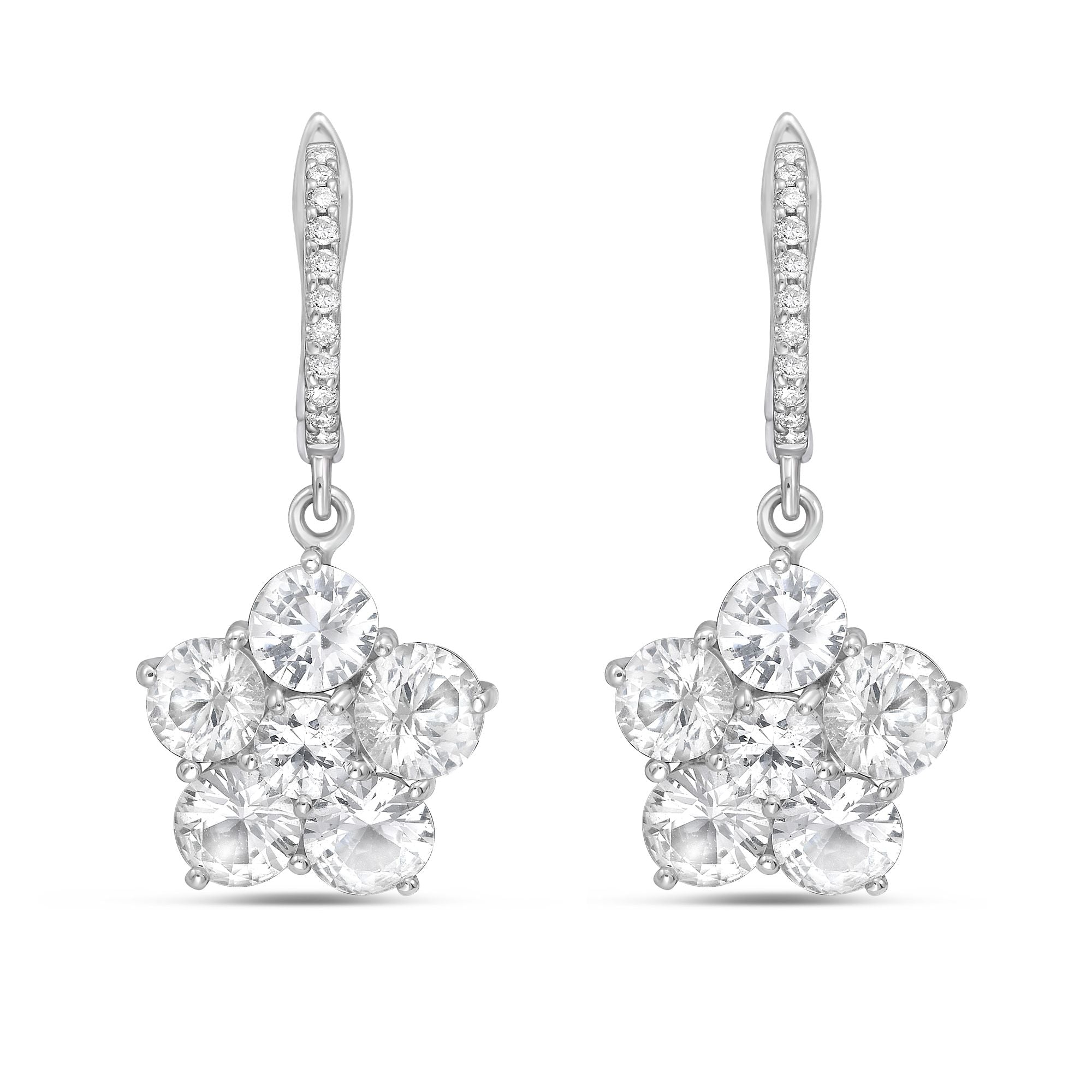 Sapphire Flower Earrings